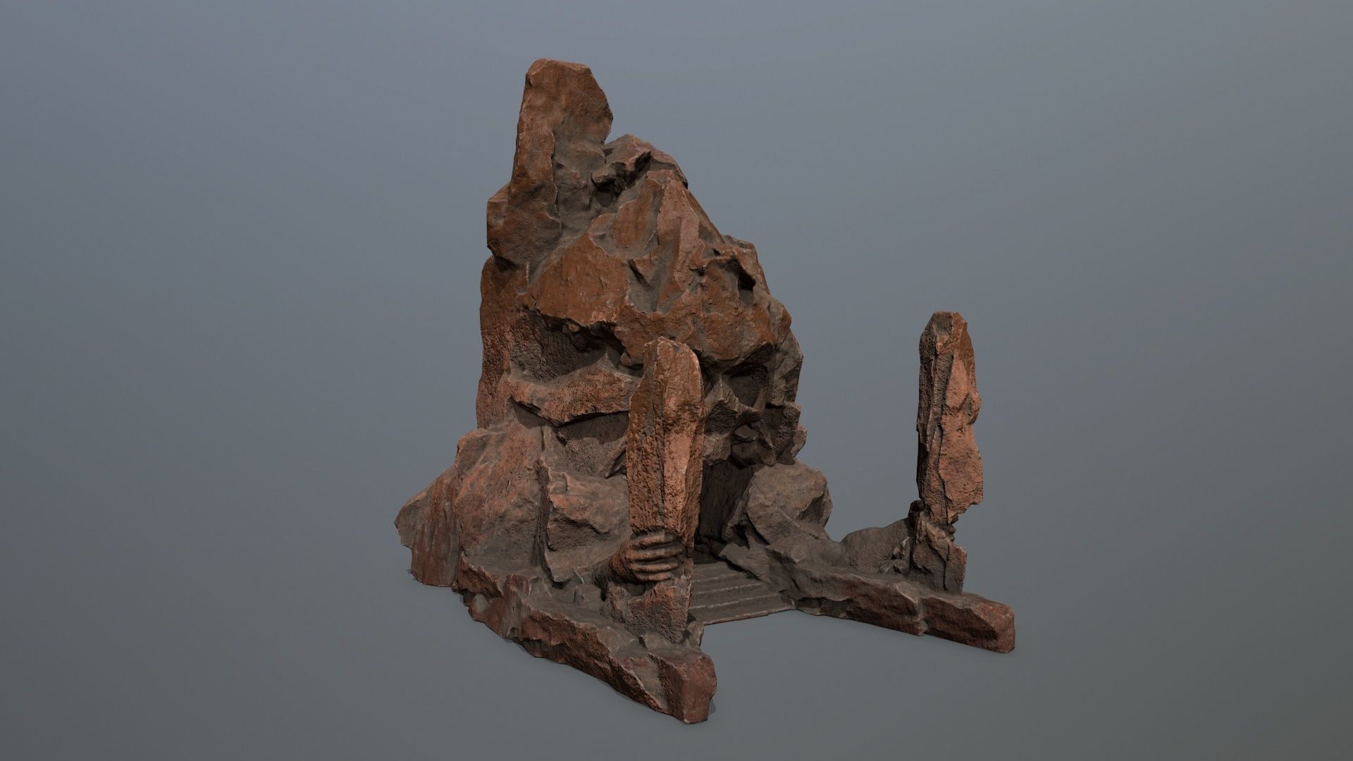 skull gate Low-poly 3D model_3