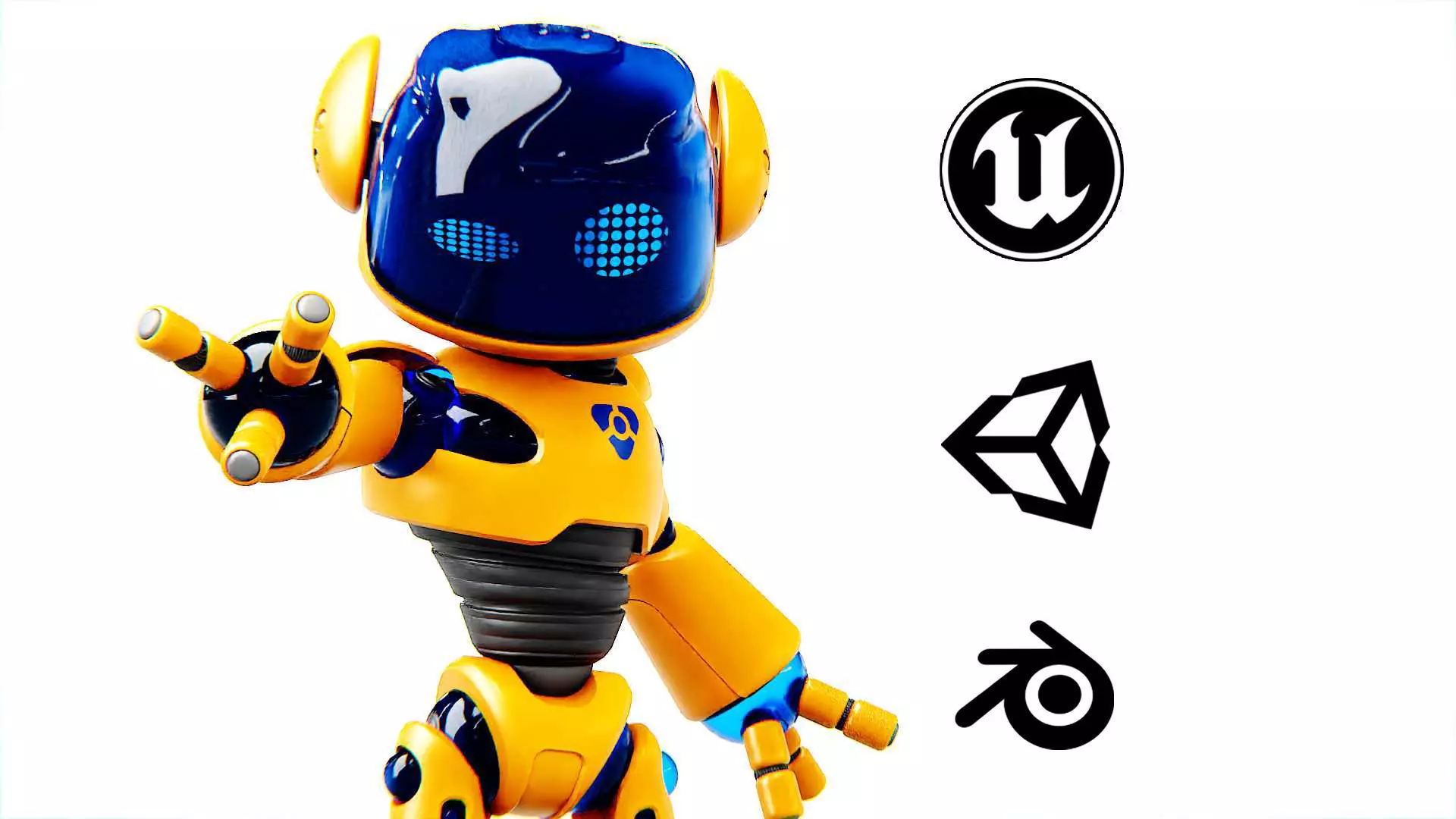 UTILITY BOT MONIKA  Rigged for Unreal Engine - Unity - MIXAMO 3D model_0