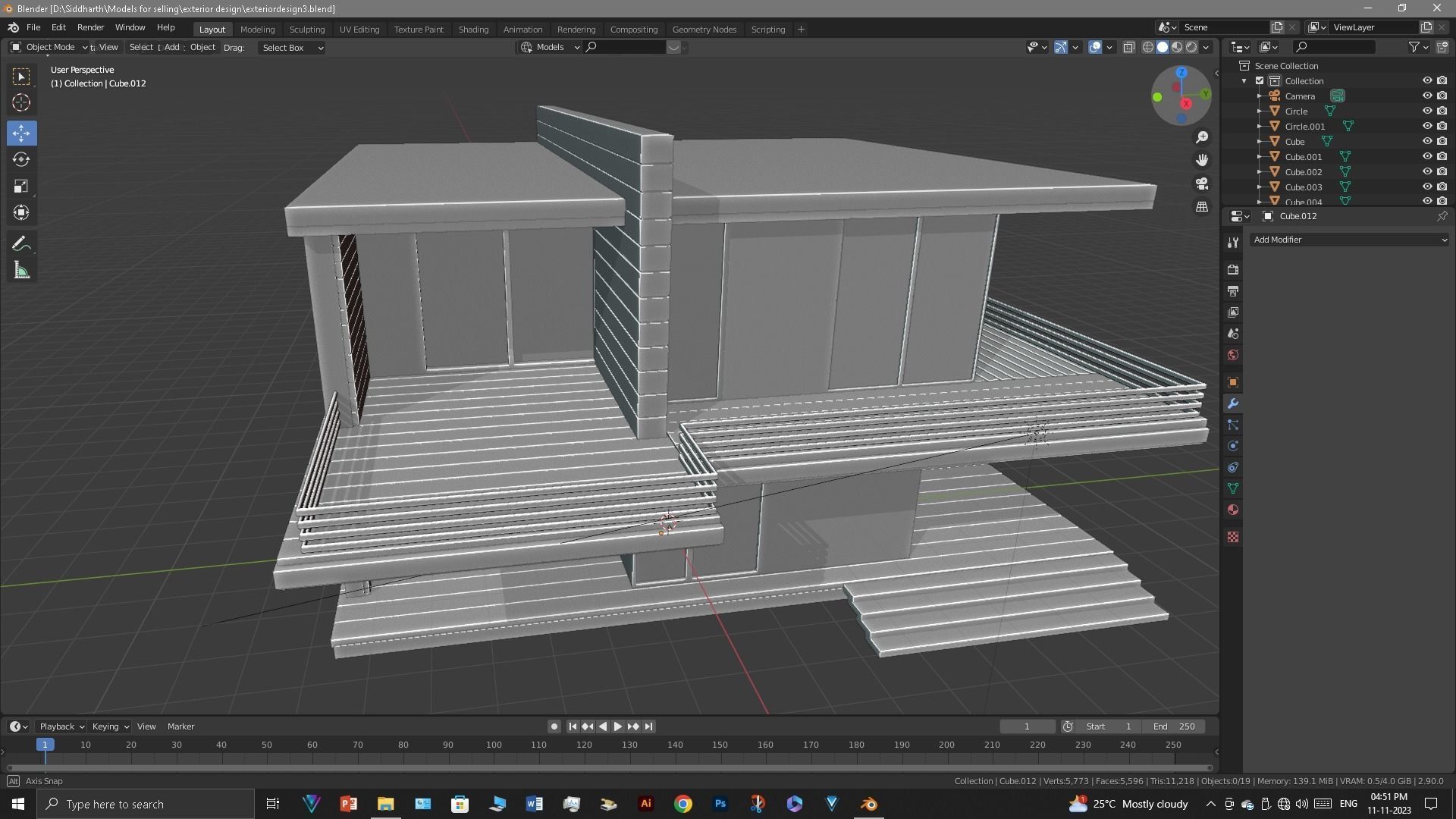 Exterior design Low-poly 3D model_17
