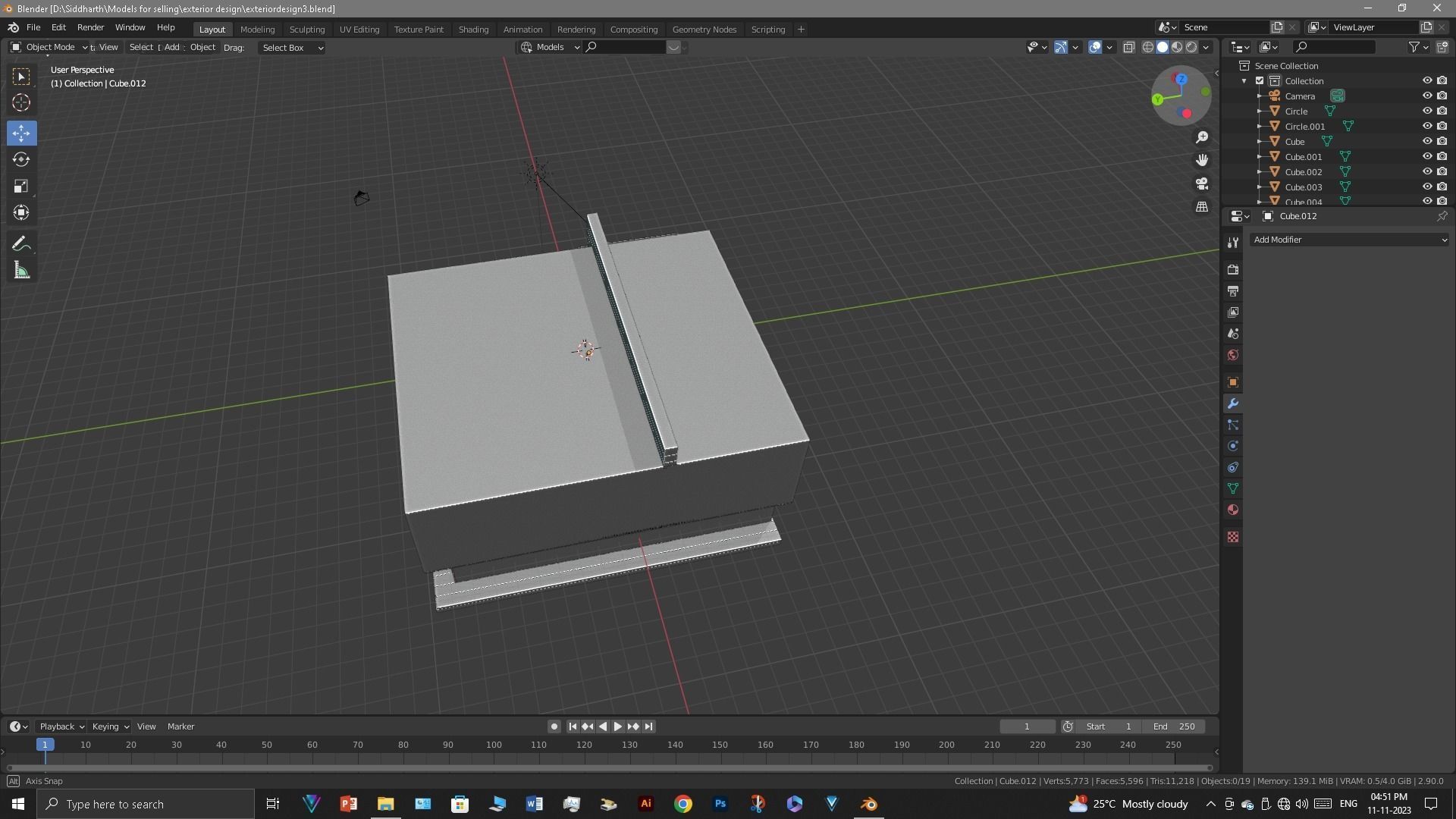 Exterior design Low-poly 3D model_11