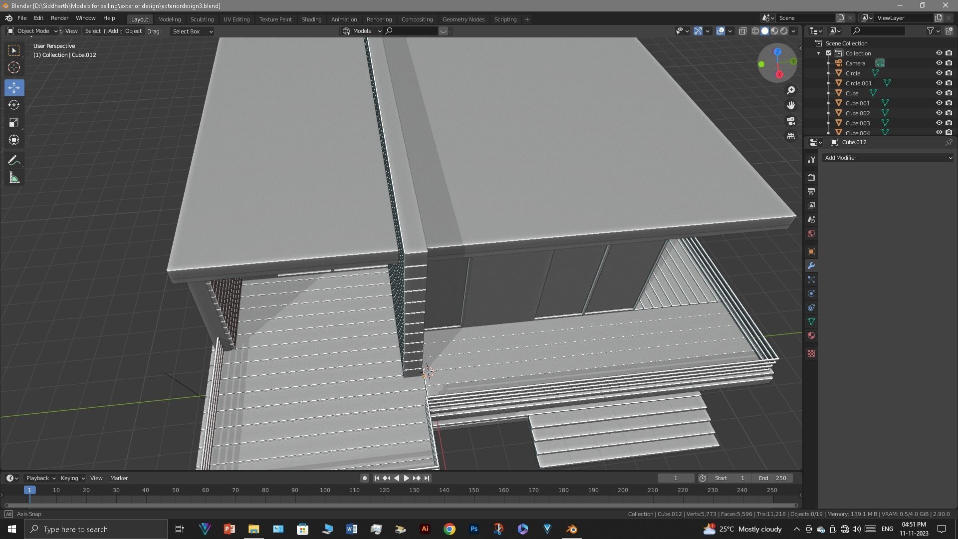 Exterior design Low-poly 3D model_20