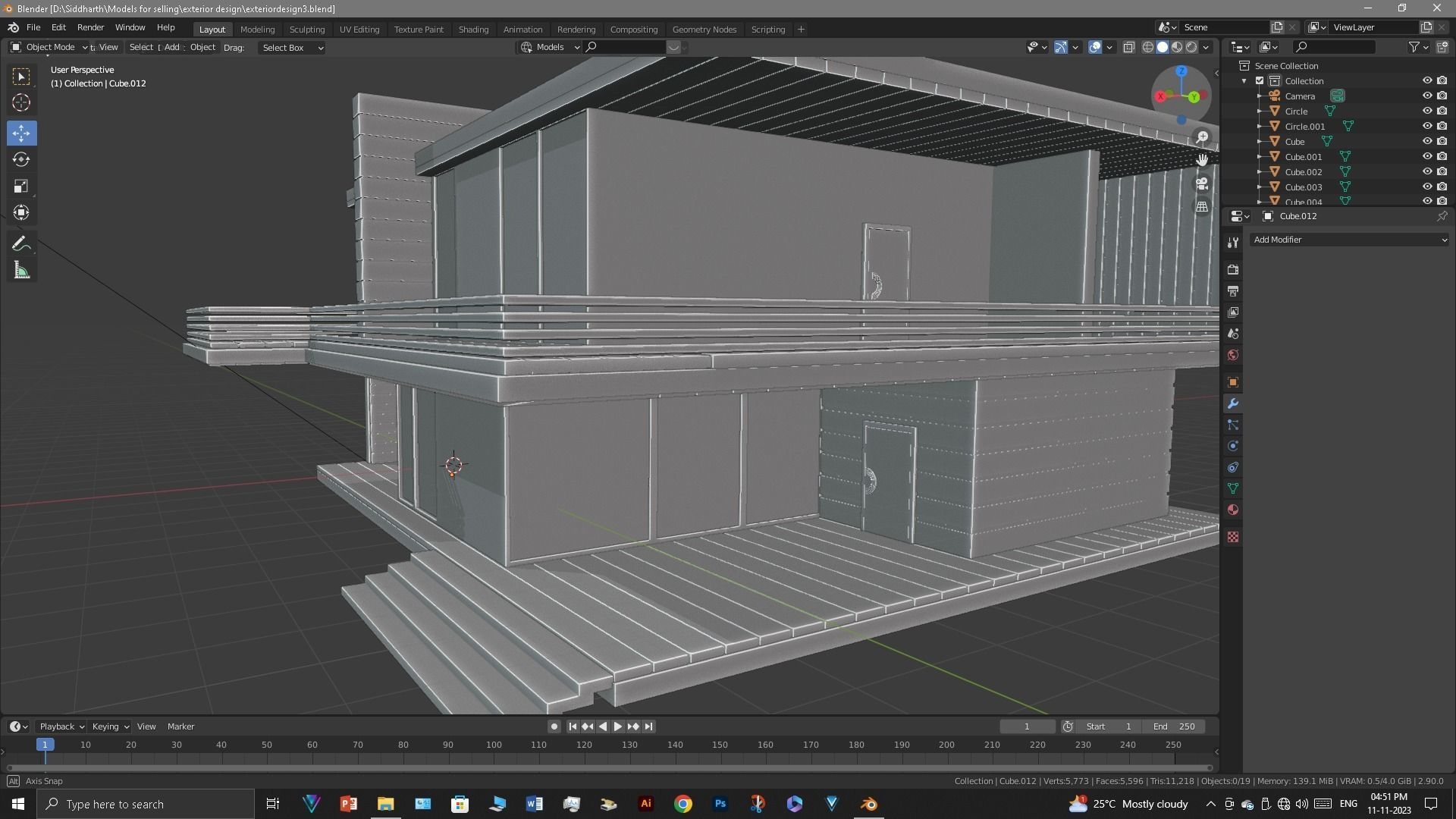 Exterior design Low-poly 3D model_35