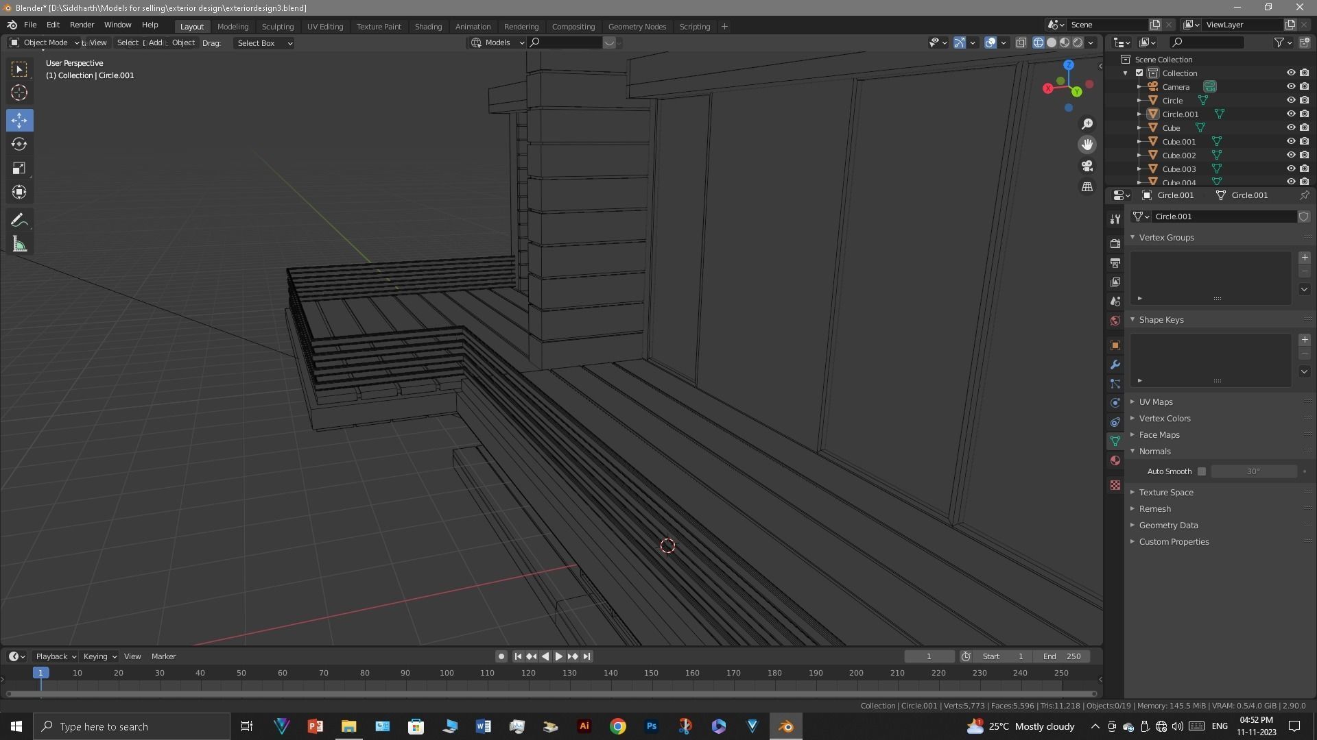 Exterior design Low-poly 3D model_23