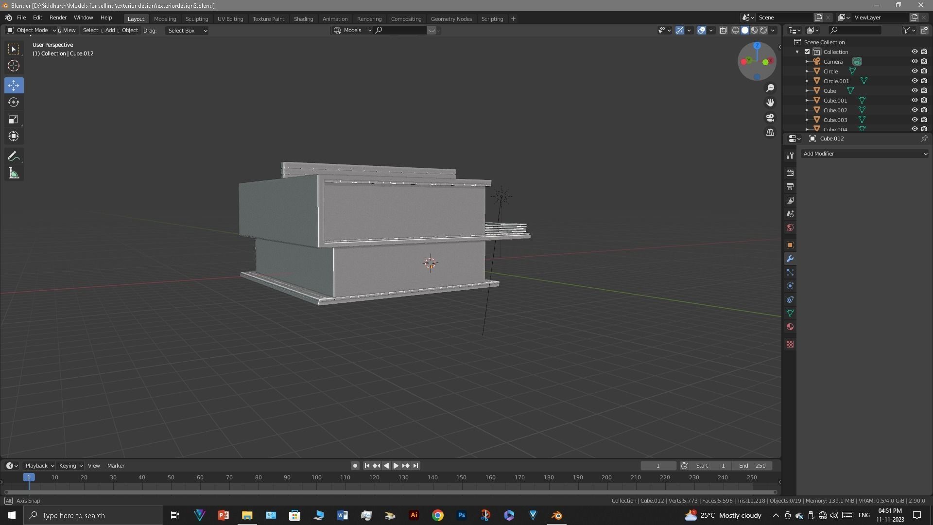 Exterior design Low-poly 3D model_12