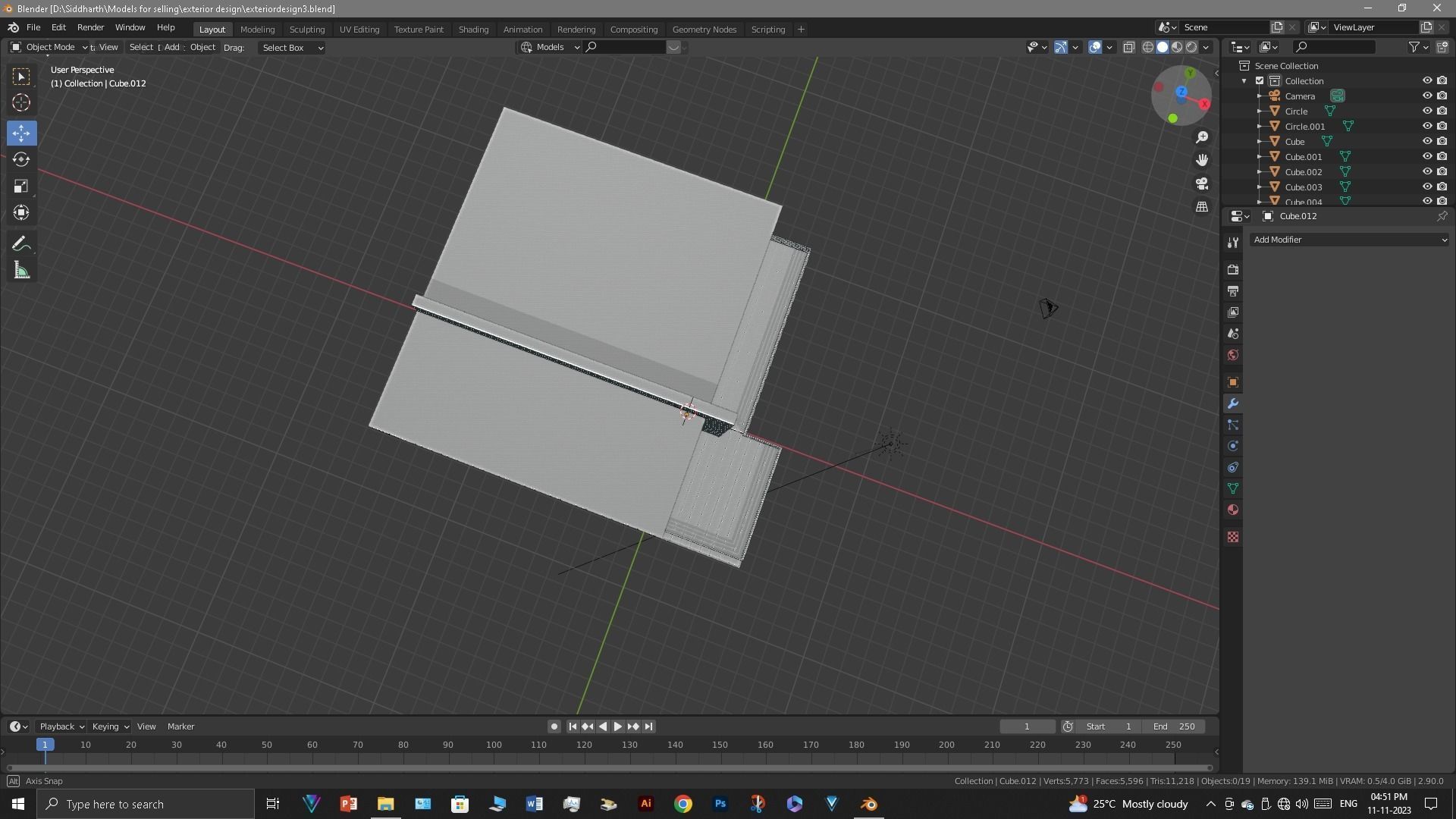 Exterior design Low-poly 3D model_14
