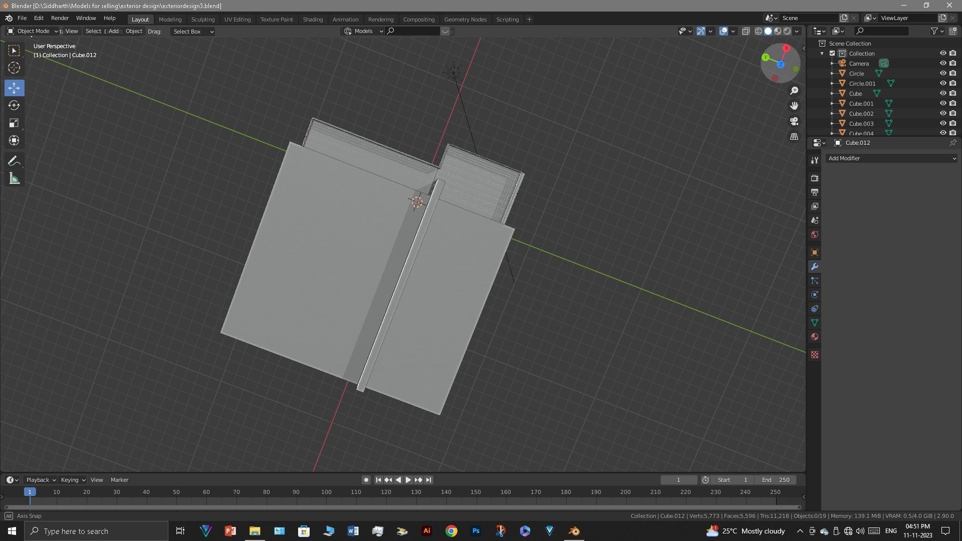 Exterior design Low-poly 3D model_10