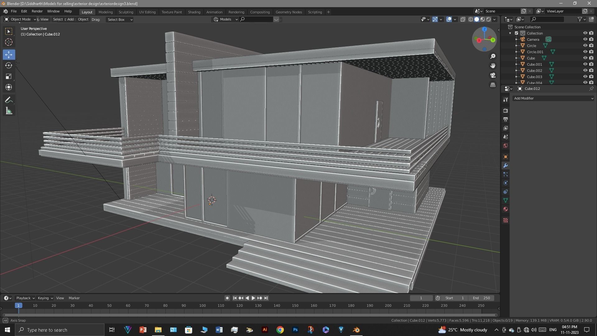 Exterior design Low-poly 3D model_13