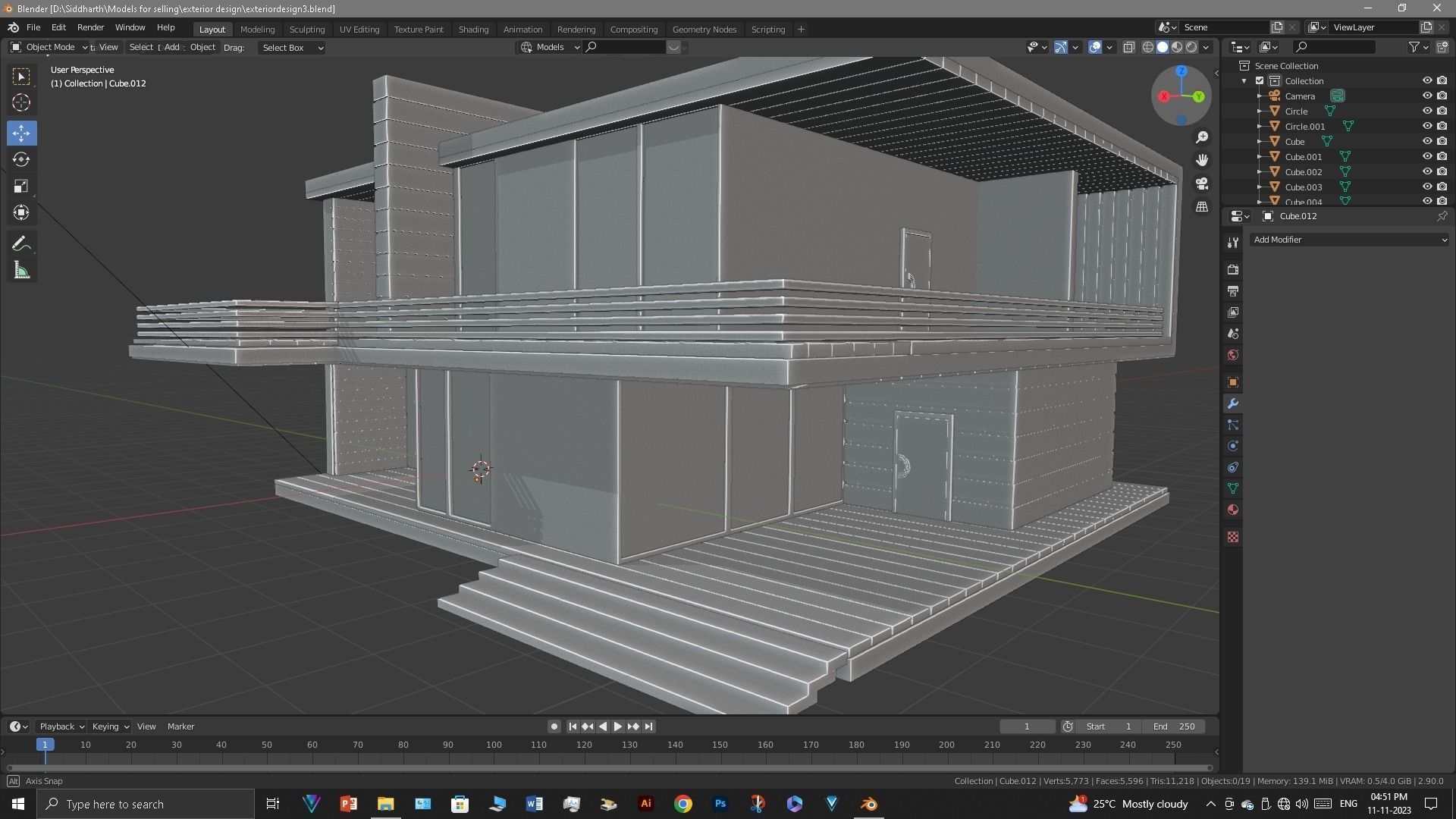Exterior design Low-poly 3D model_49