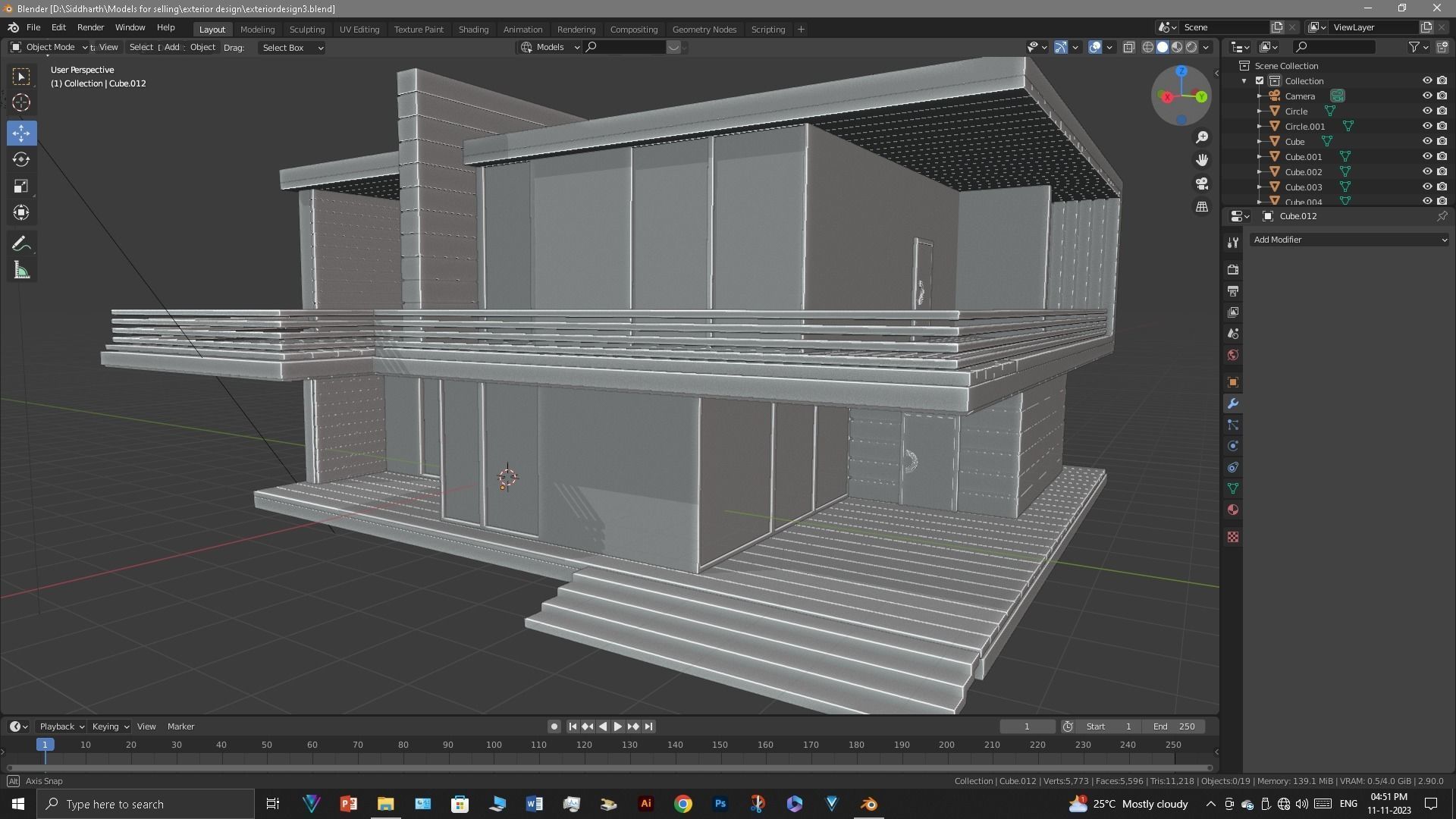 Exterior design Low-poly 3D model_32