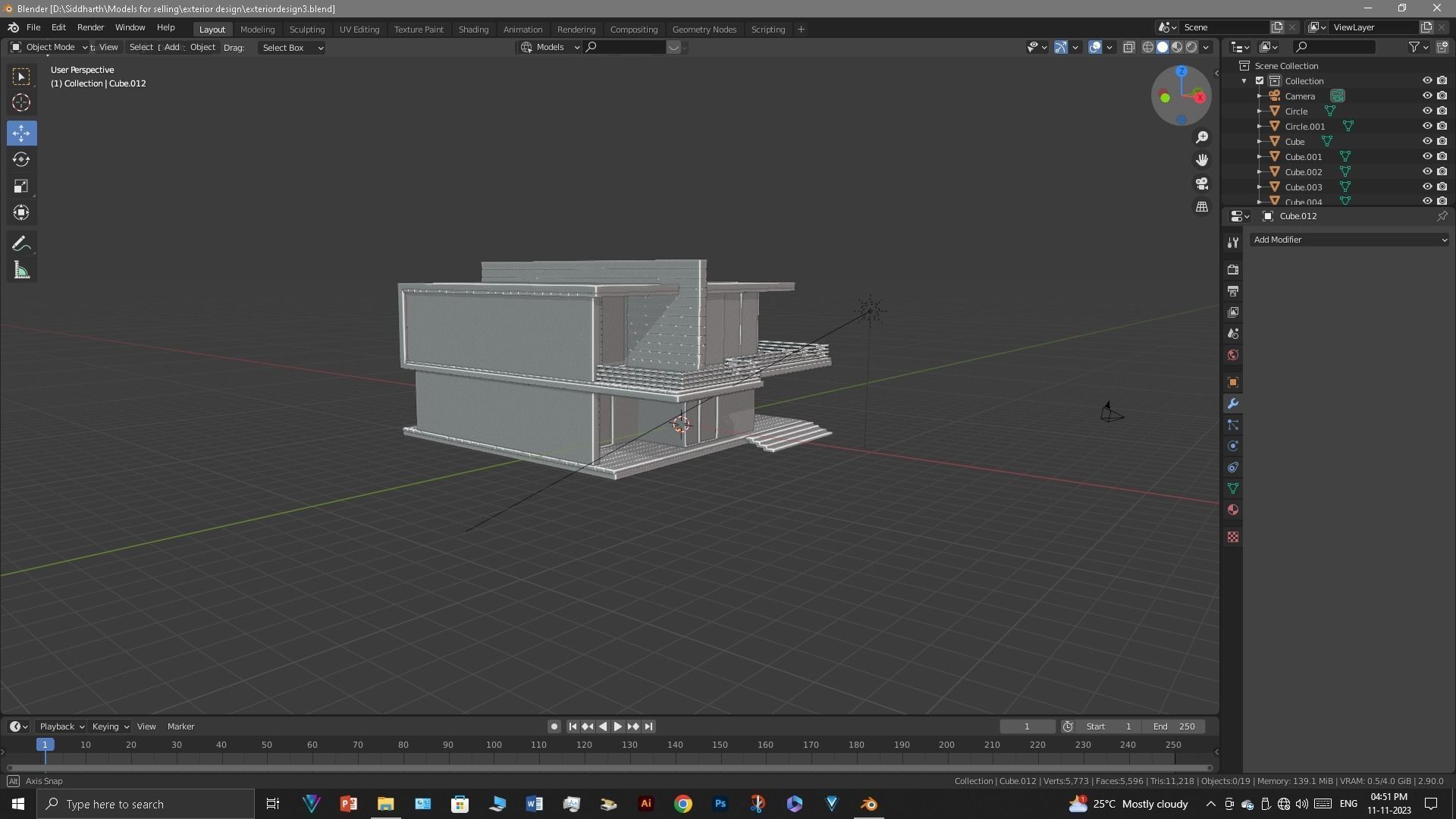 Exterior design Low-poly 3D model_40