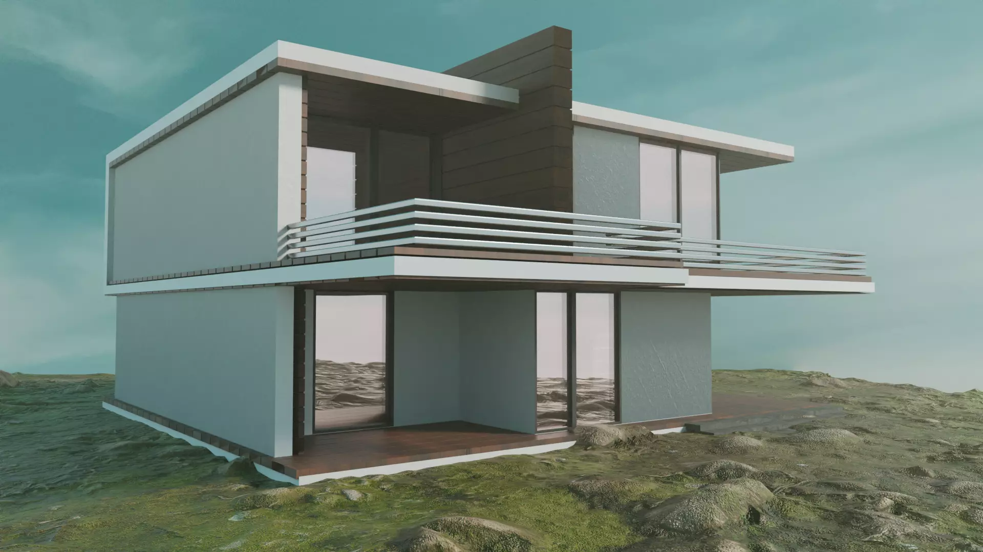 Exterior design Low-poly 3D model_0