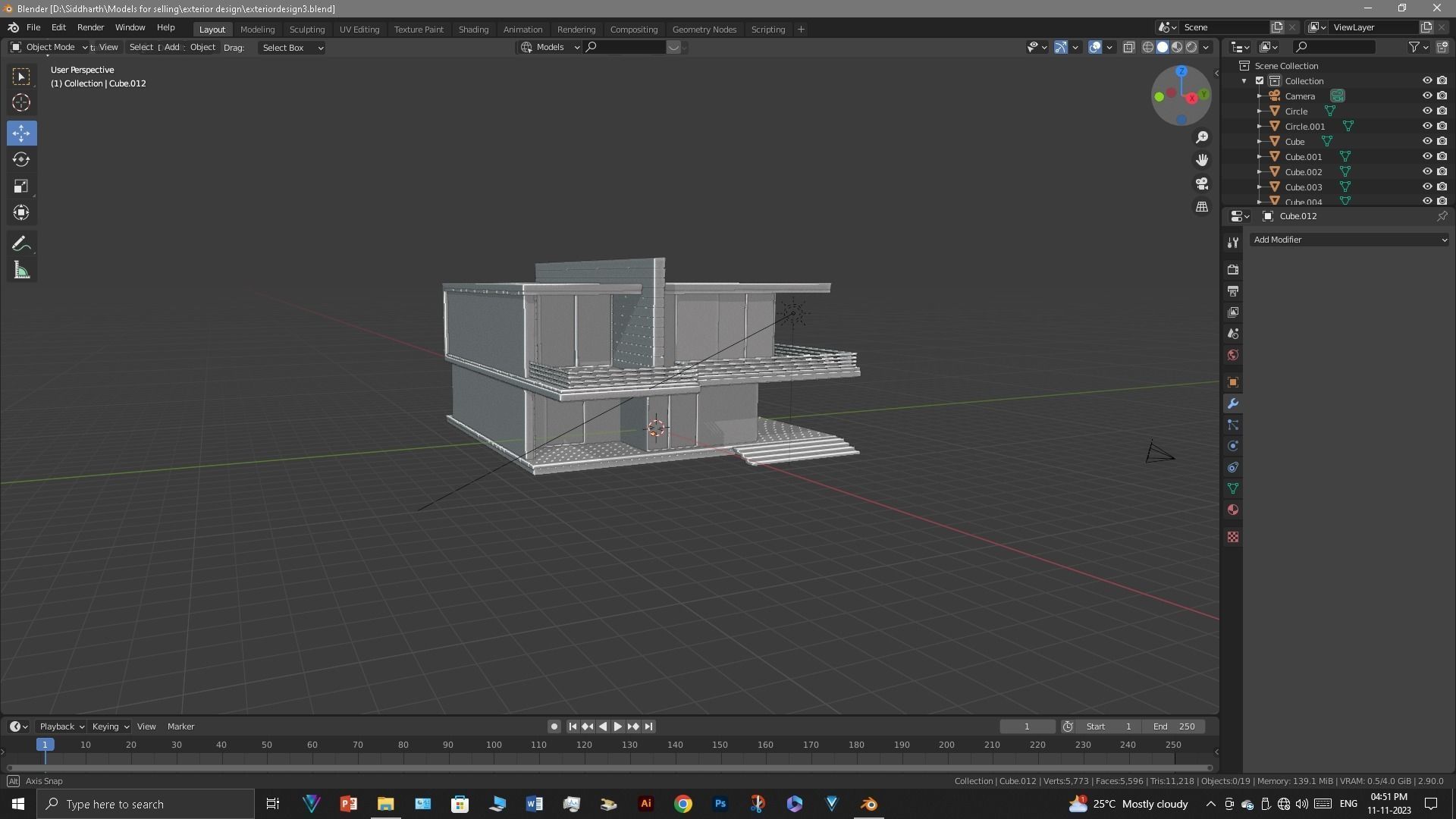 Exterior design Low-poly 3D model_36