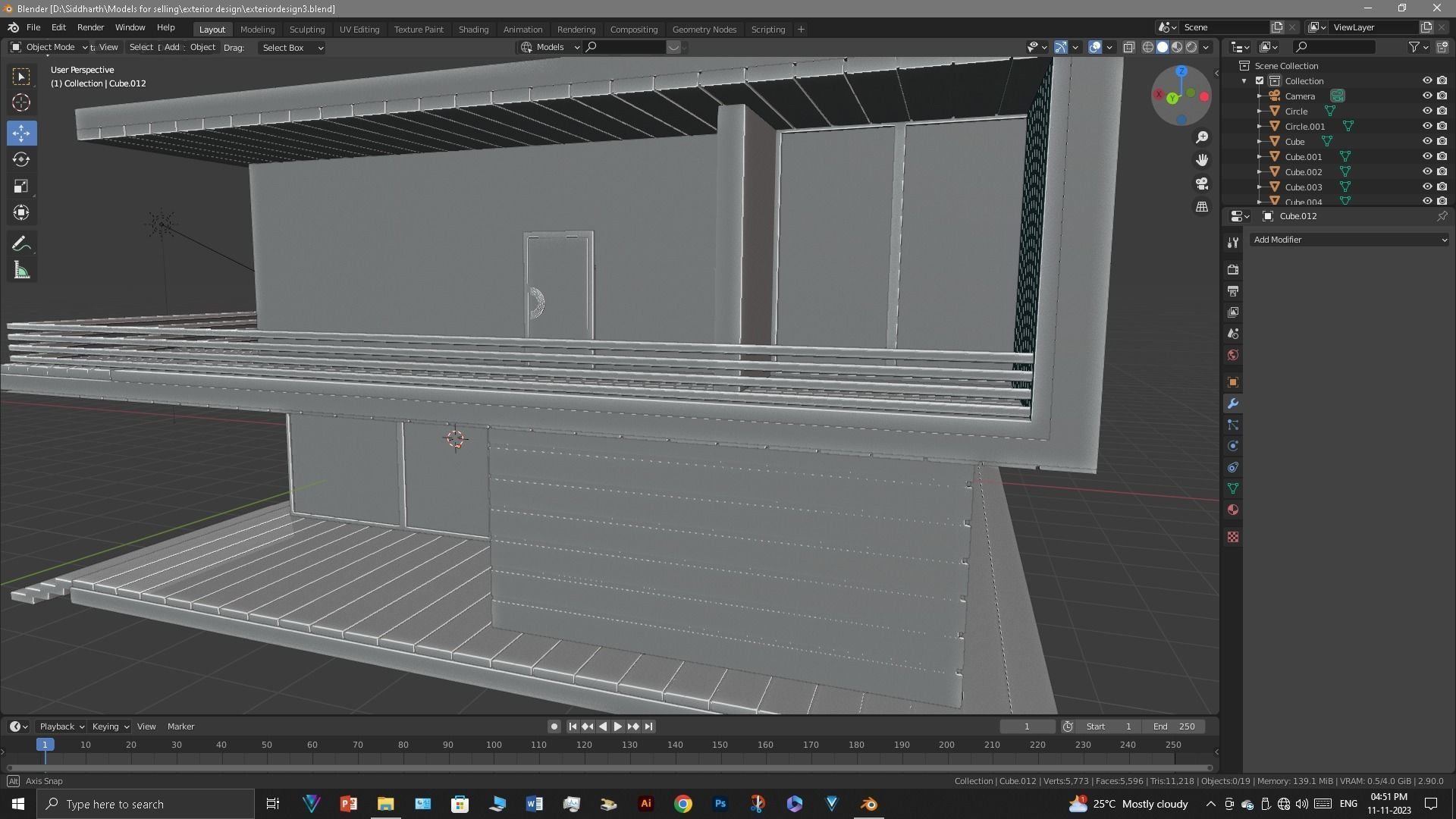 Exterior design Low-poly 3D model_38
