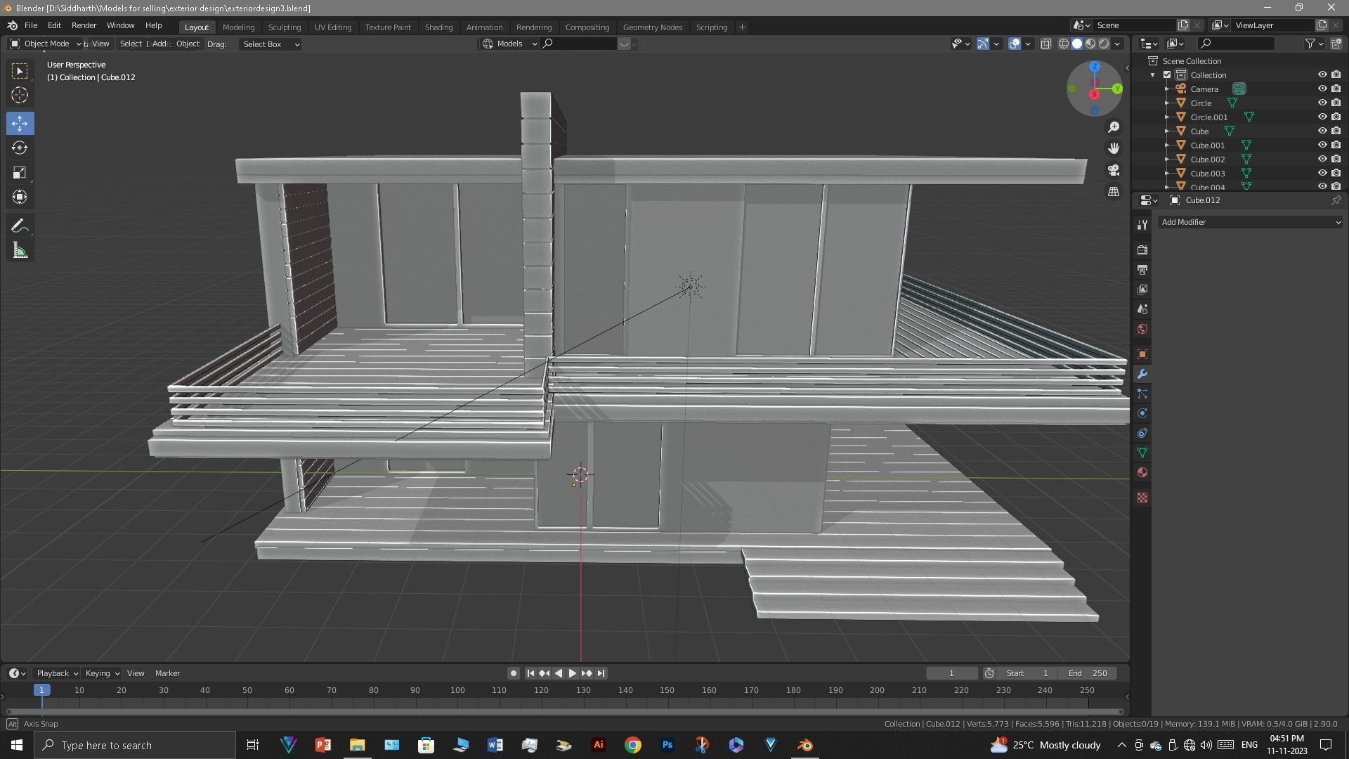 Exterior design Low-poly 3D model_33