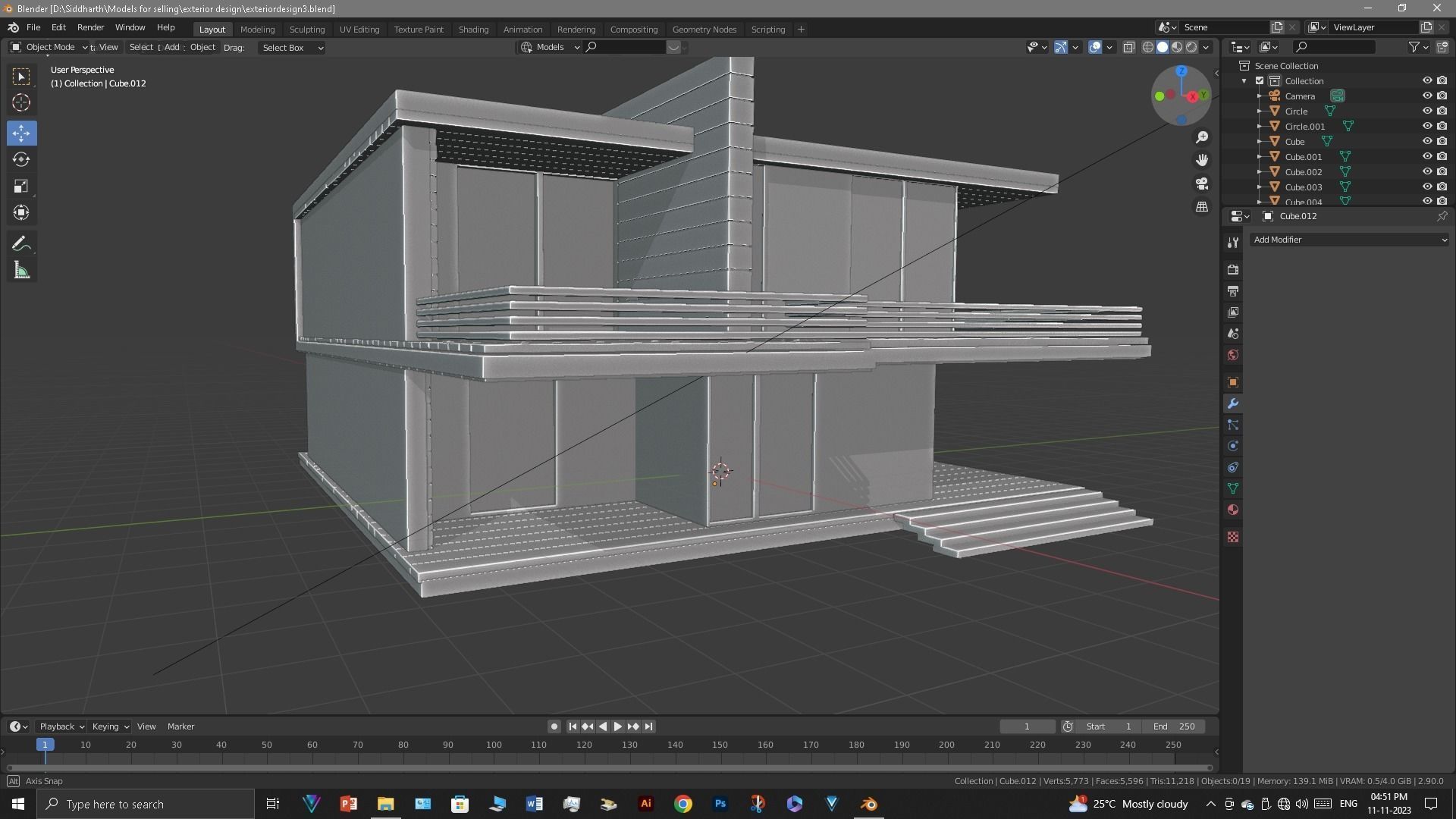 Exterior design Low-poly 3D model_37