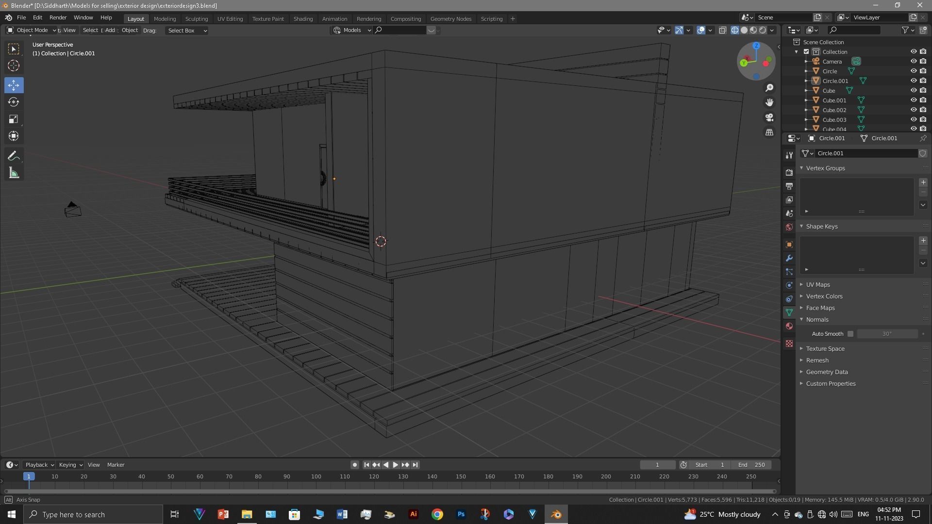 Exterior design Low-poly 3D model_24