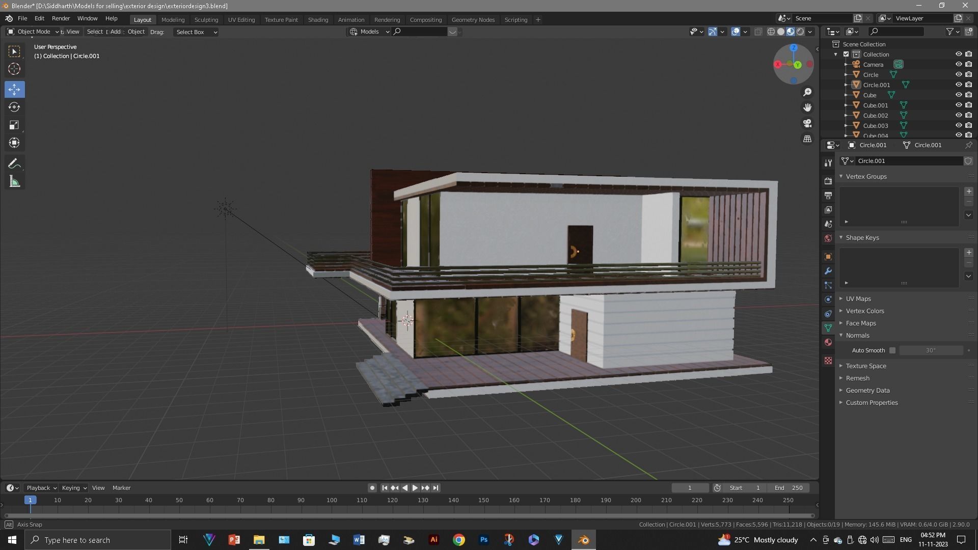 Exterior design Low-poly 3D model_26