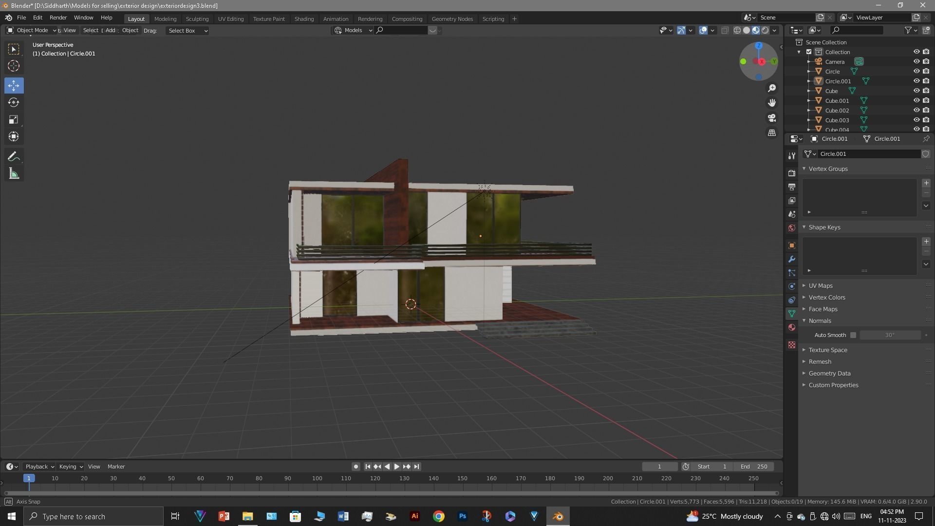 Exterior design Low-poly 3D model_16
