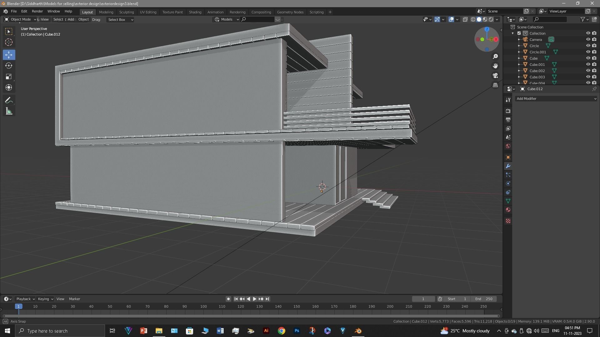 Exterior design Low-poly 3D model_39