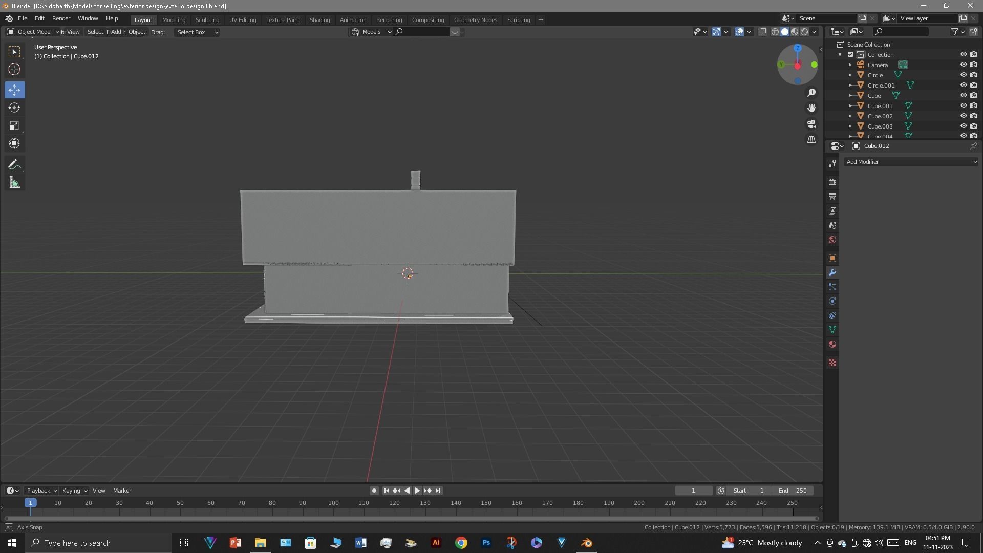 Exterior design Low-poly 3D model_8