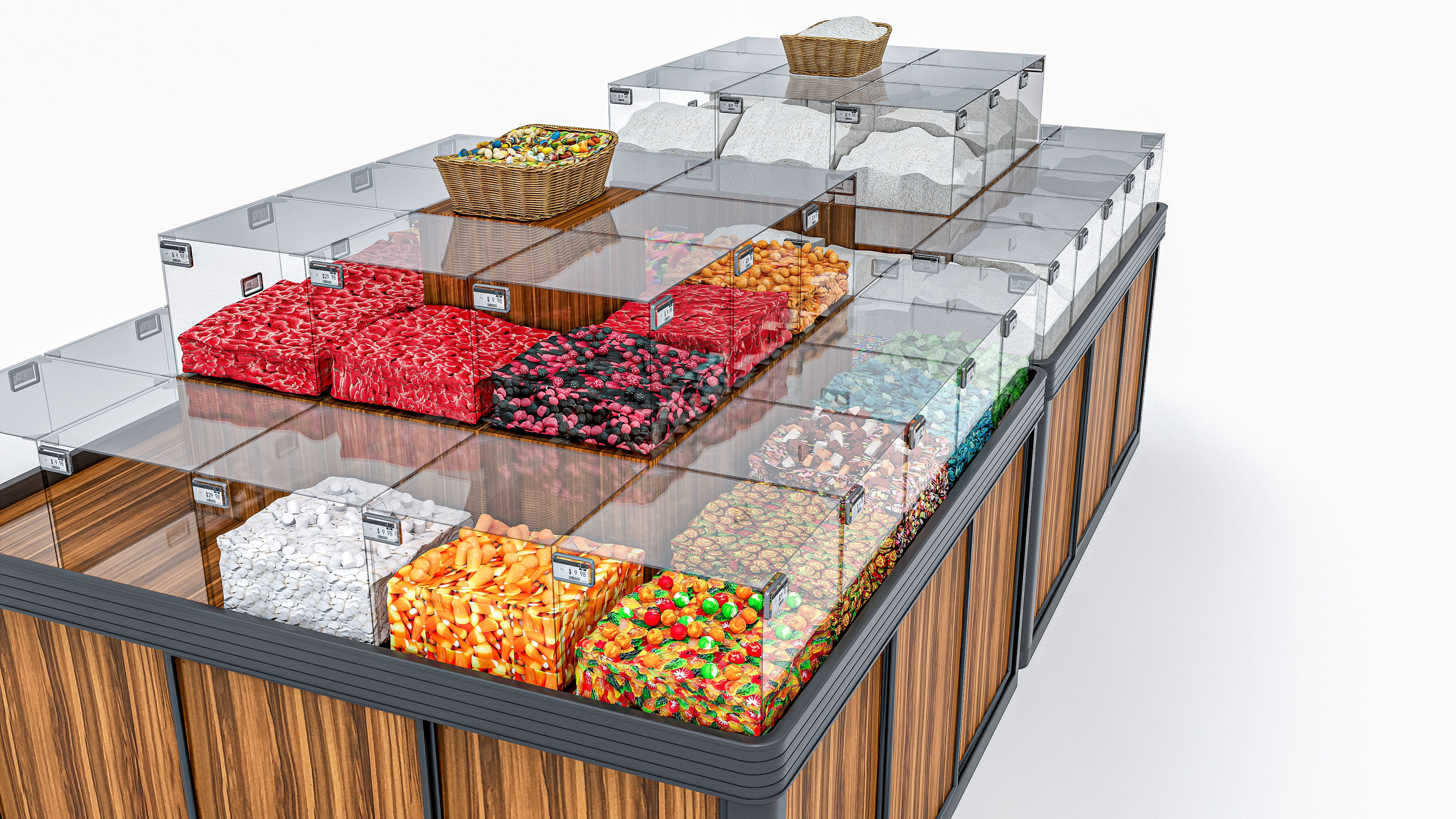 Supermarket  Grocery  stands  Shelves  Racks  Showcase  checkout 3D model_15