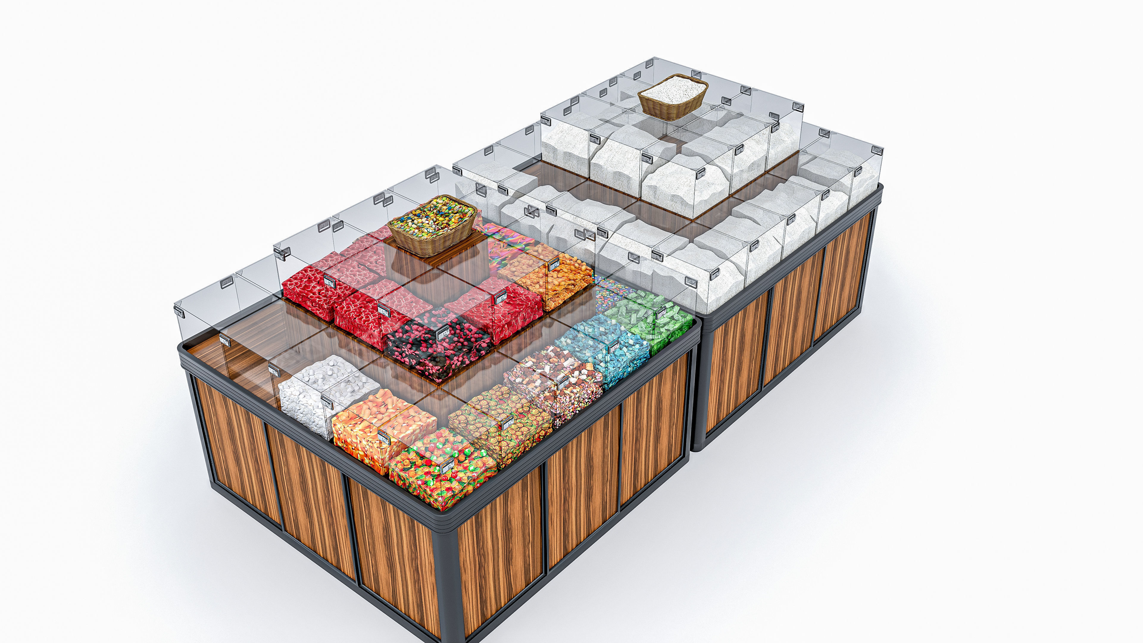 Supermarket  Grocery  stands  Shelves  Racks  Showcase  checkout 3D model_2