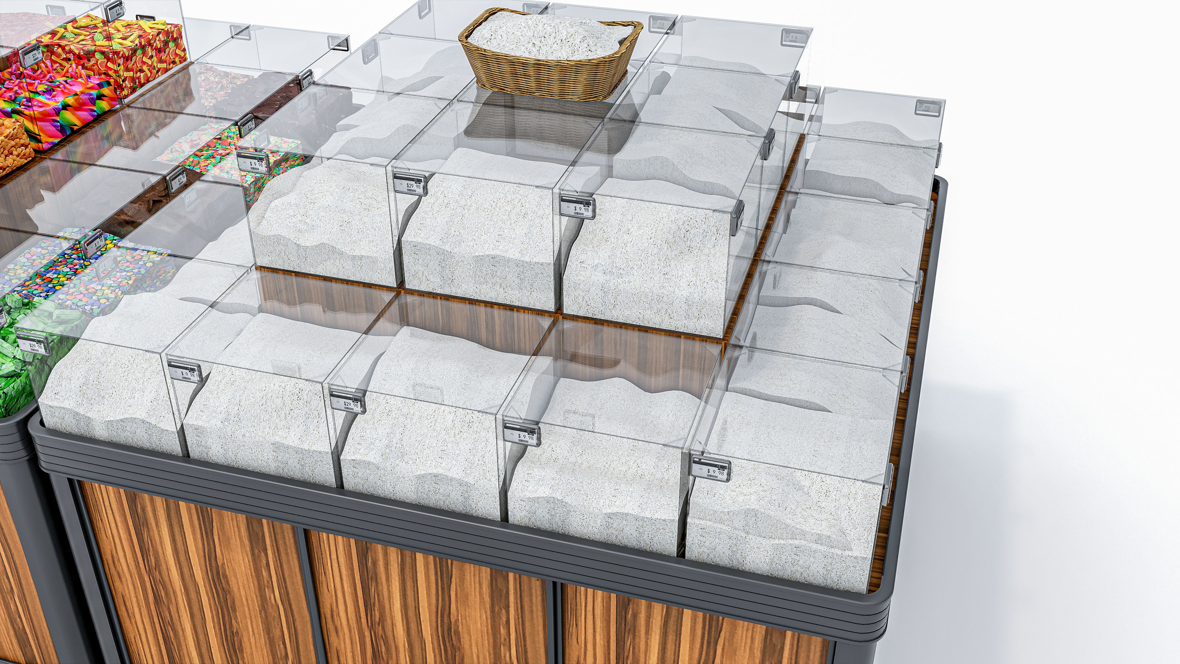 Supermarket  Grocery  stands  Shelves  Racks  Showcase  checkout 3D model_8