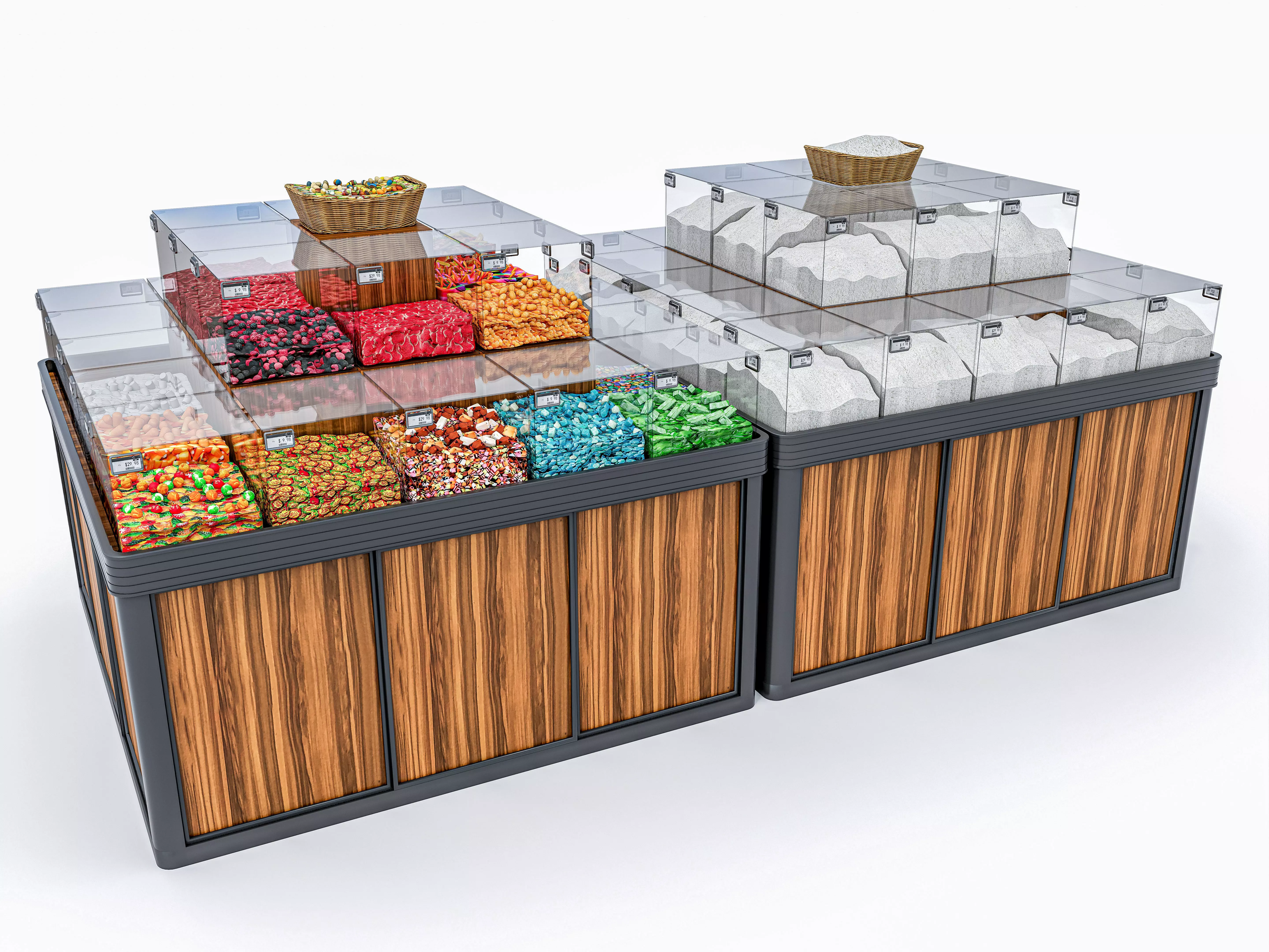 Supermarket  Grocery  stands  Shelves  Racks  Showcase  checkout 3D model_0