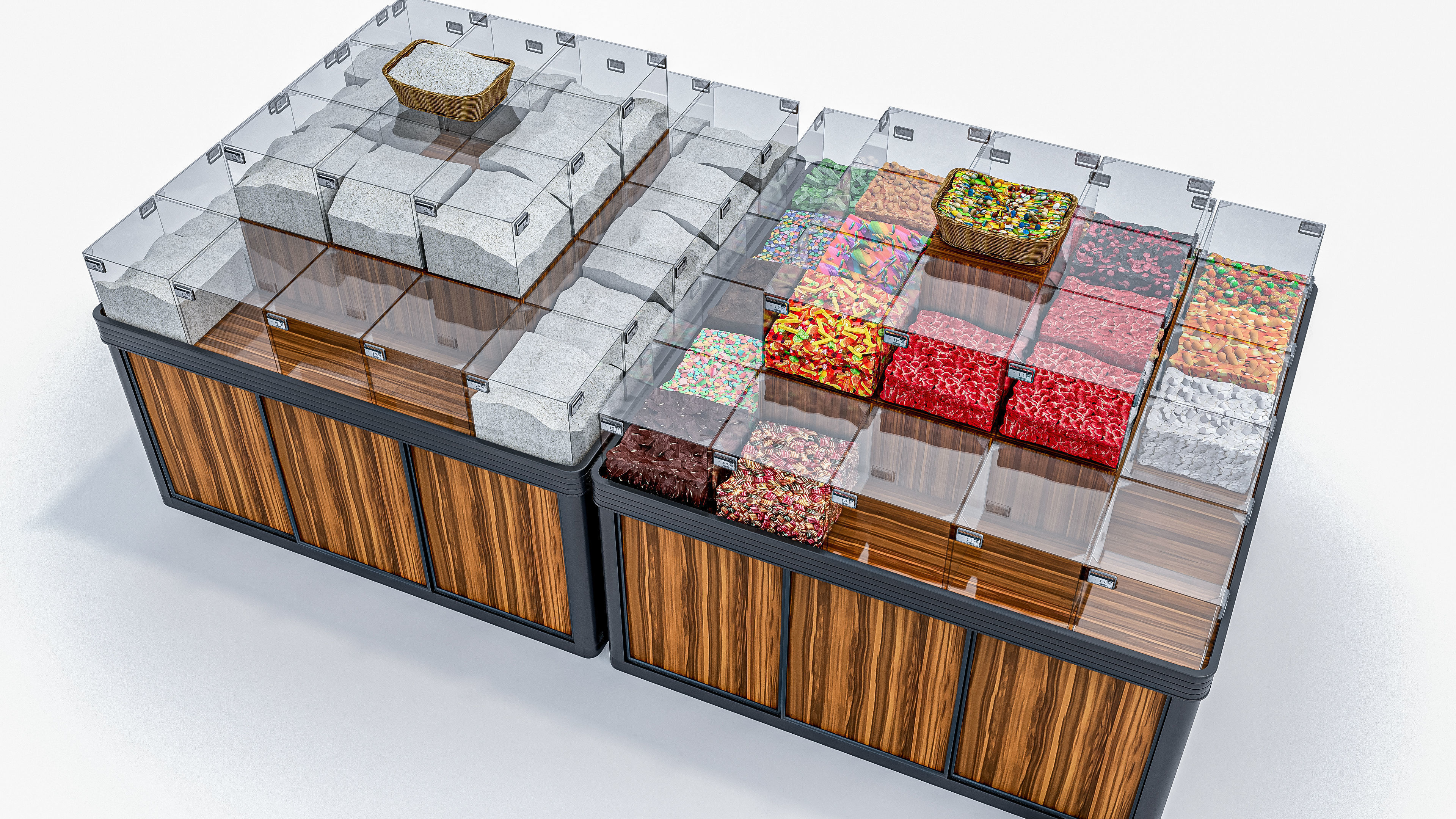 Supermarket  Grocery  stands  Shelves  Racks  Showcase  checkout 3D model_13