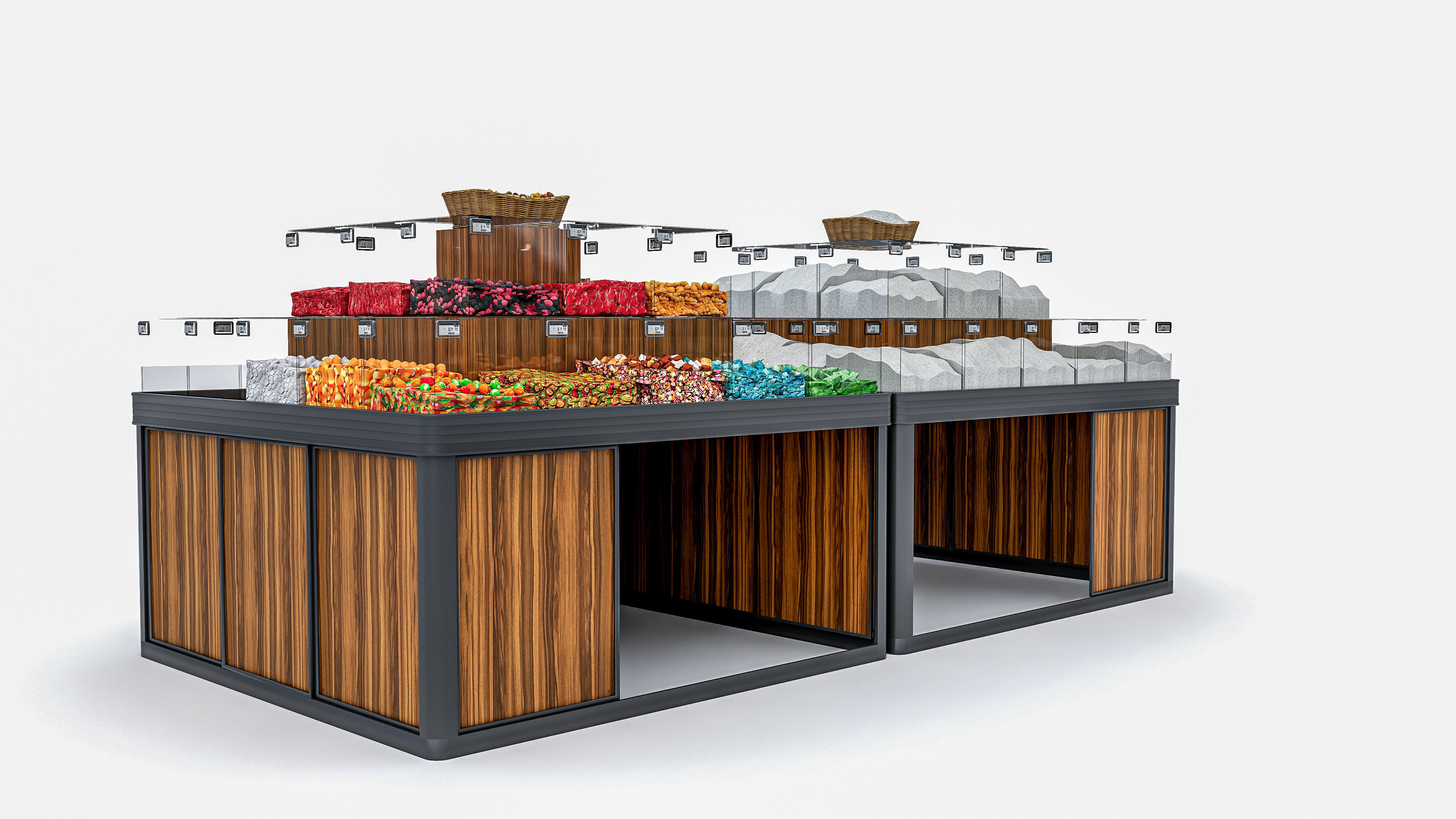 Supermarket  Grocery  stands  Shelves  Racks  Showcase  checkout 3D model_18