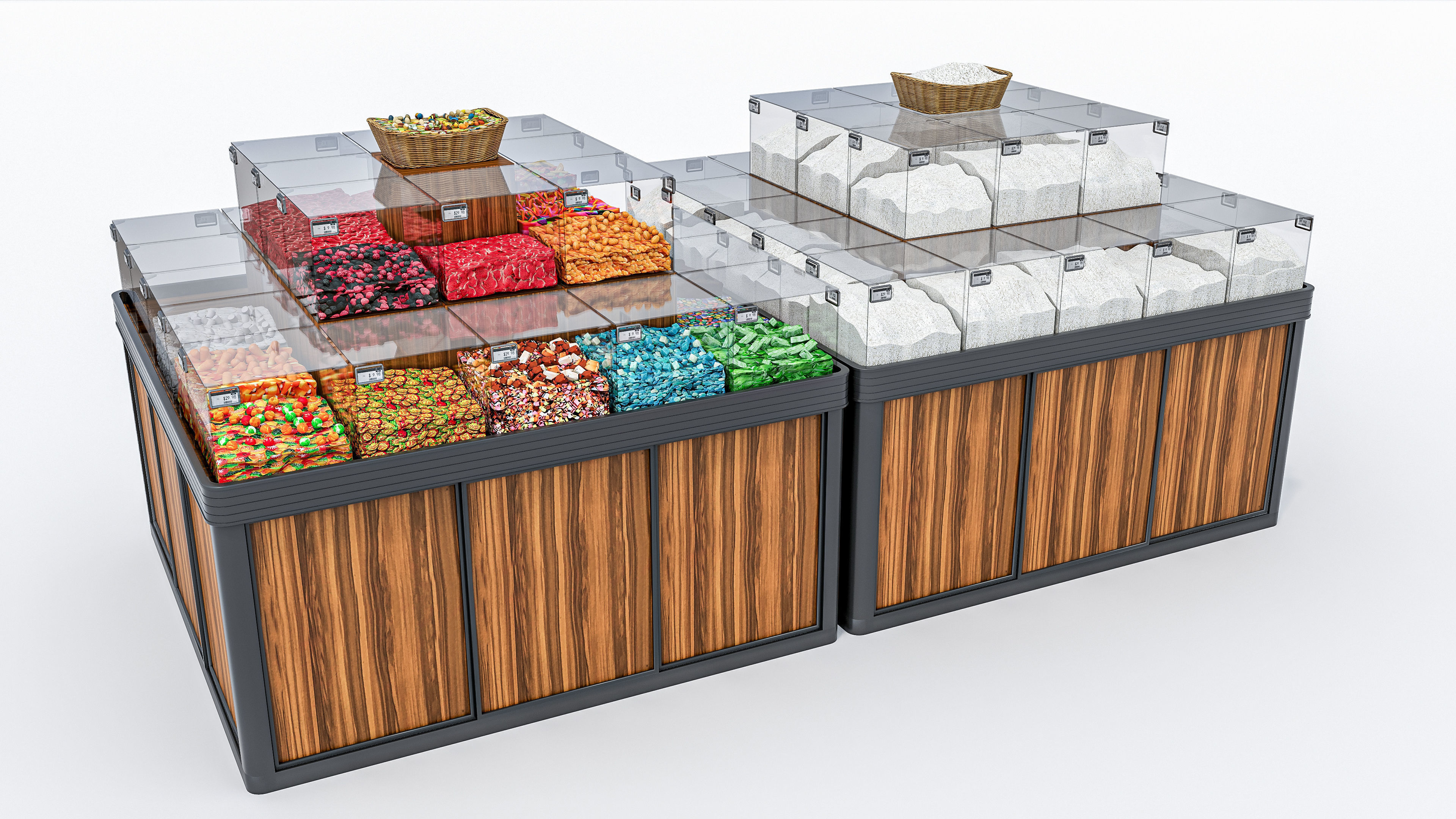 Supermarket  Grocery  stands  Shelves  Racks  Showcase  checkout 3D model_1