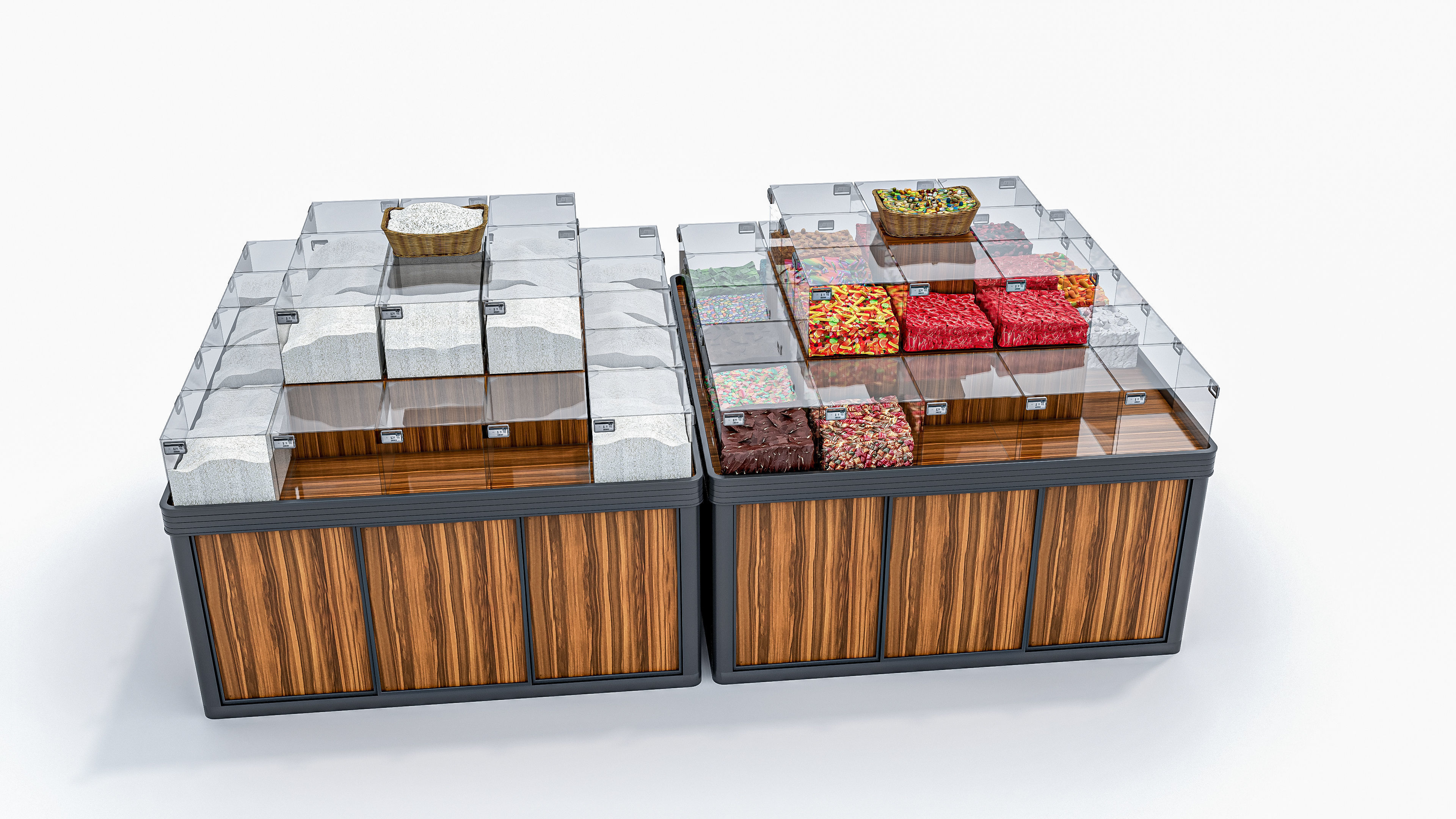 Supermarket  Grocery  stands  Shelves  Racks  Showcase  checkout 3D model_4