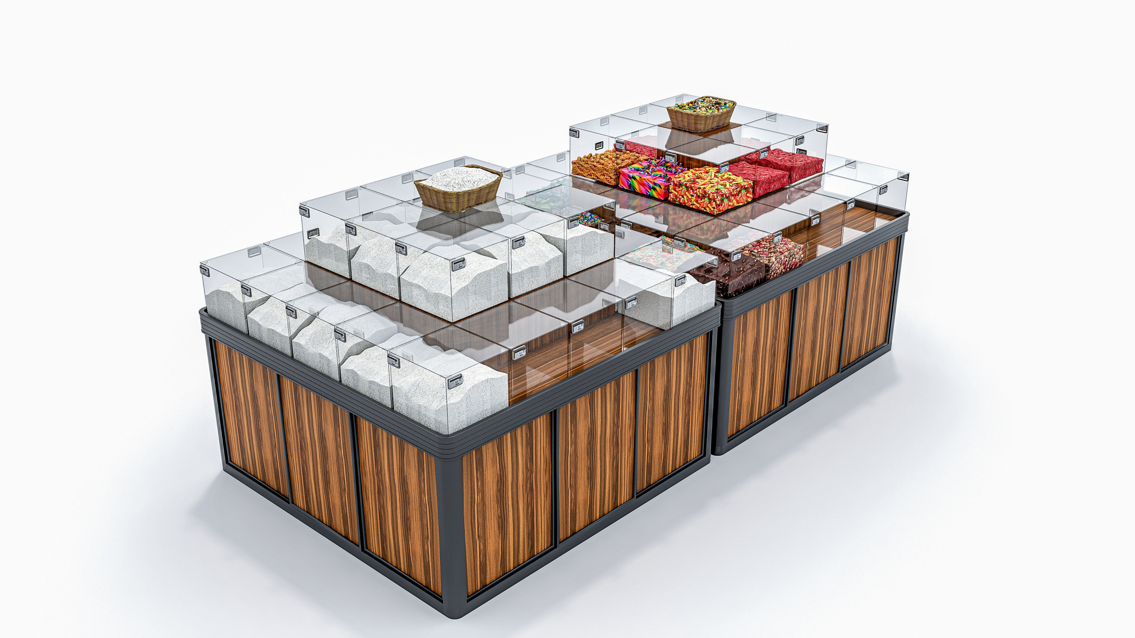 Supermarket  Grocery  stands  Shelves  Racks  Showcase  checkout 3D model_5