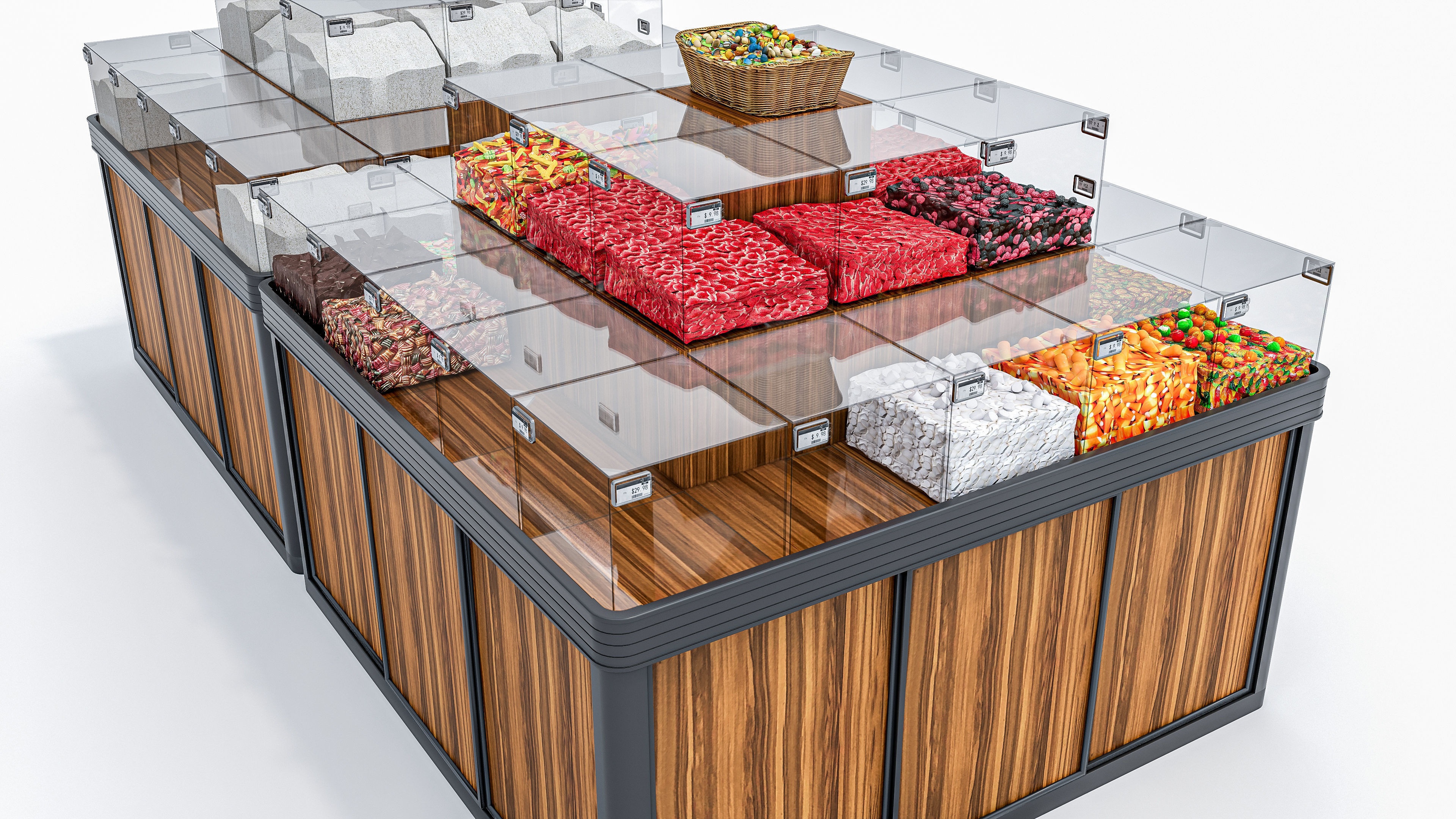 Supermarket  Grocery  stands  Shelves  Racks  Showcase  checkout 3D model_11