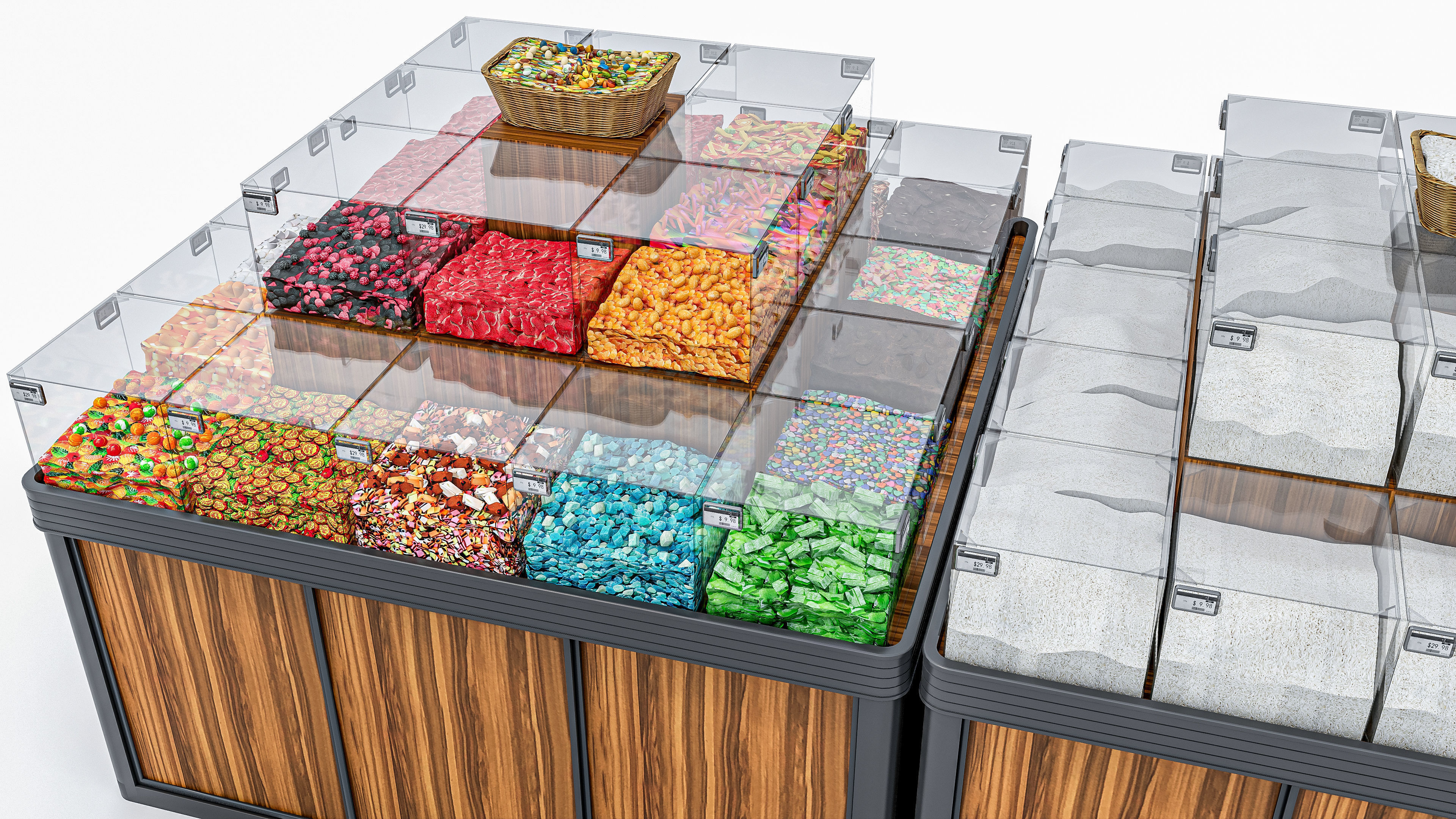 Supermarket  Grocery  stands  Shelves  Racks  Showcase  checkout 3D model_16