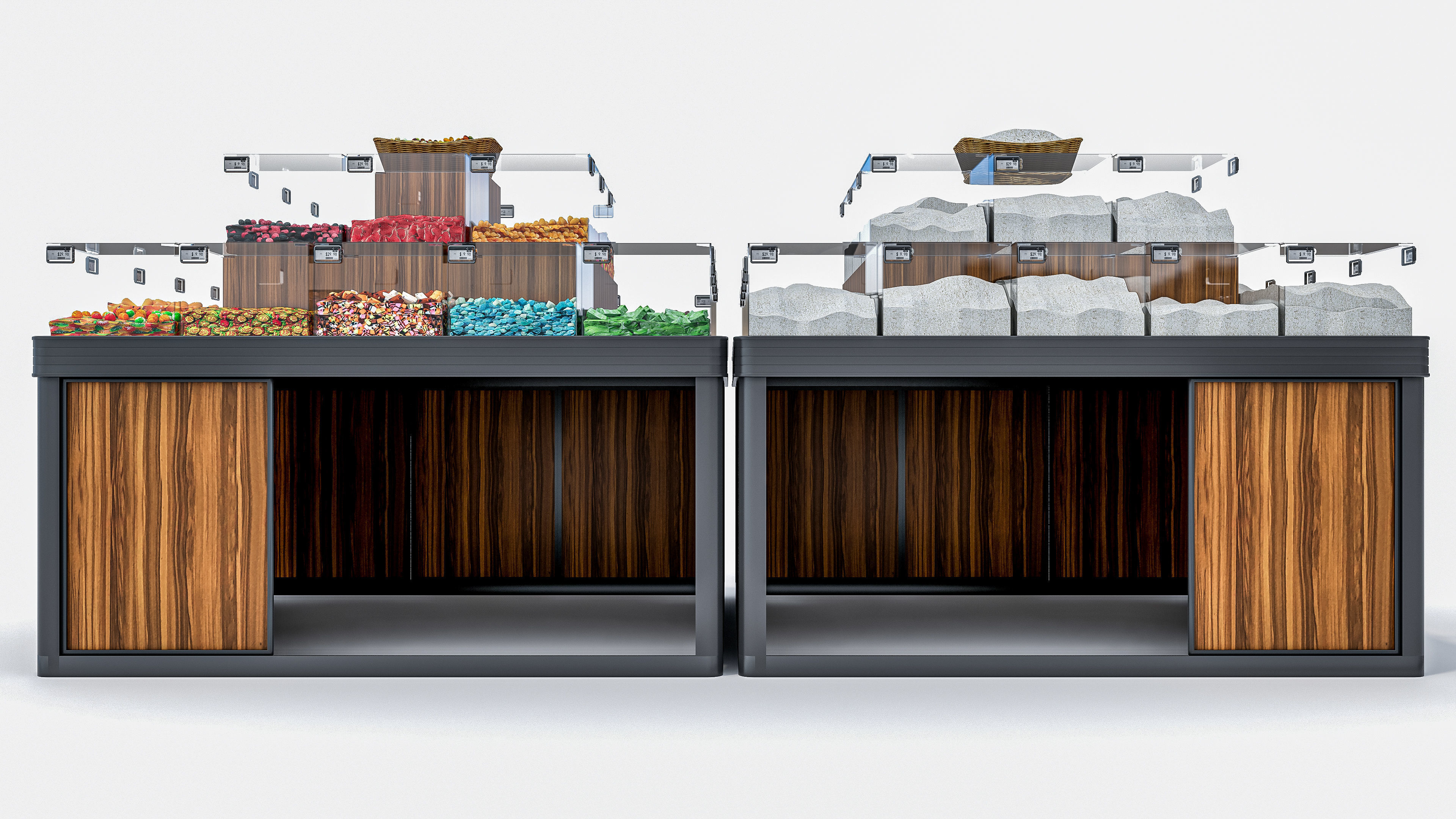 Supermarket  Grocery  stands  Shelves  Racks  Showcase  checkout 3D model_14