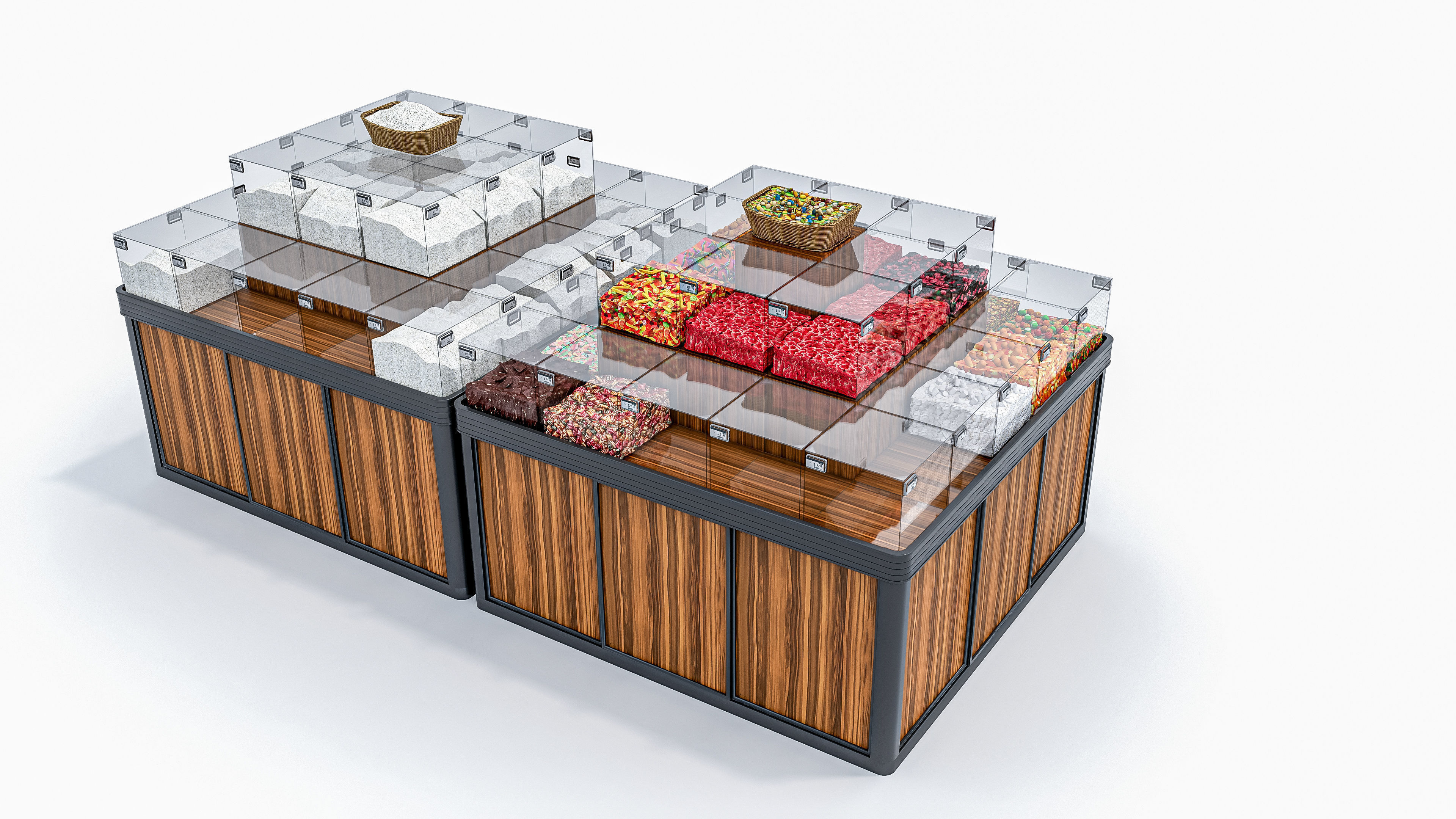 Supermarket  Grocery  stands  Shelves  Racks  Showcase  checkout 3D model_3