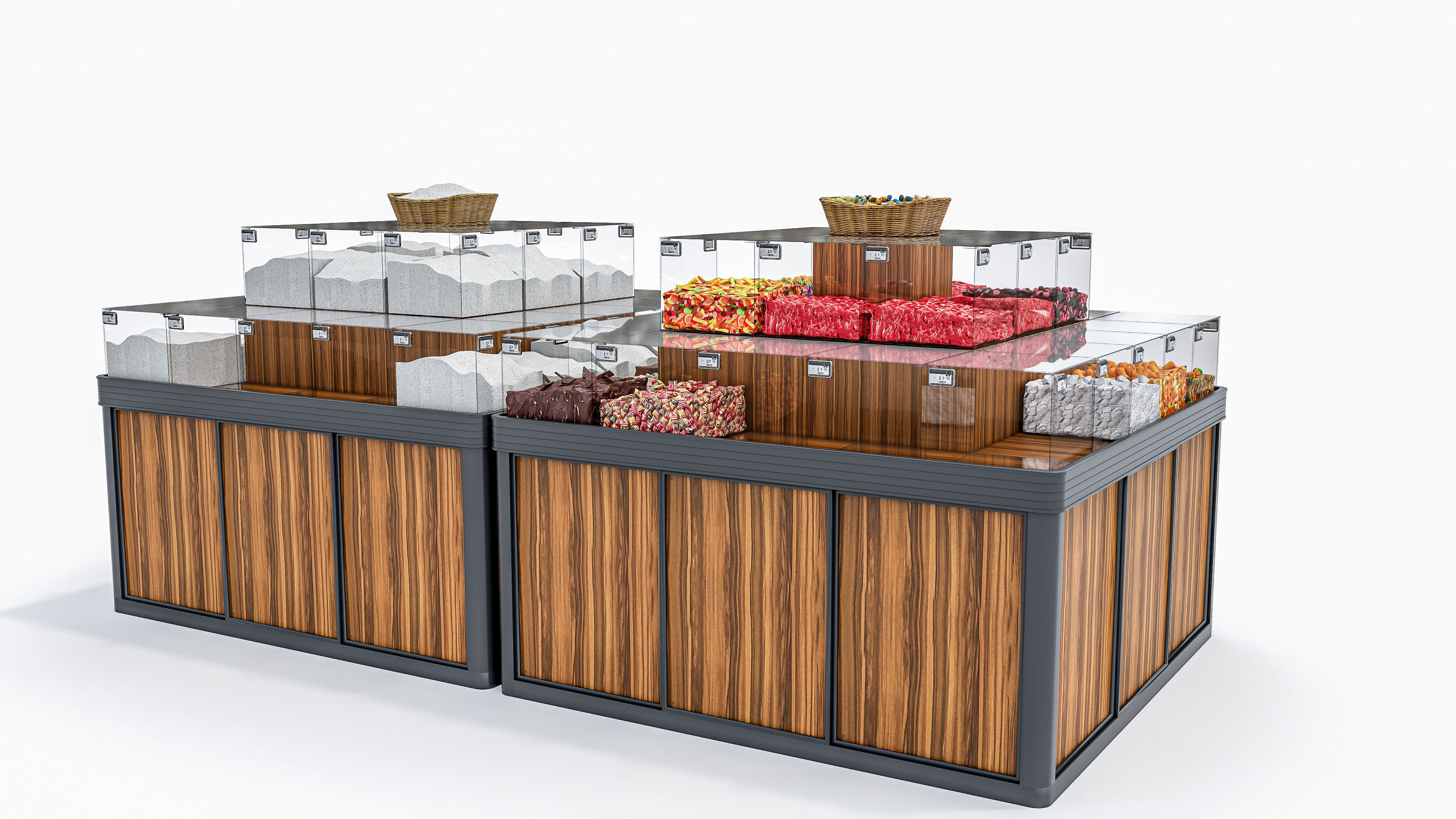 Supermarket  Grocery  stands  Shelves  Racks  Showcase  checkout 3D model_10