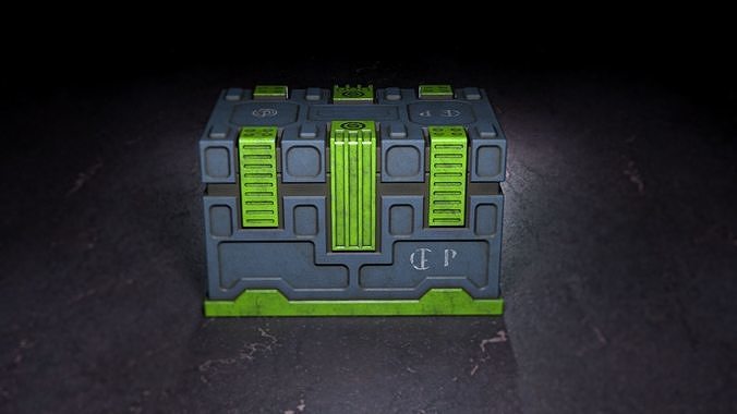 The Sci fi Chest Box Low-poly 3D model