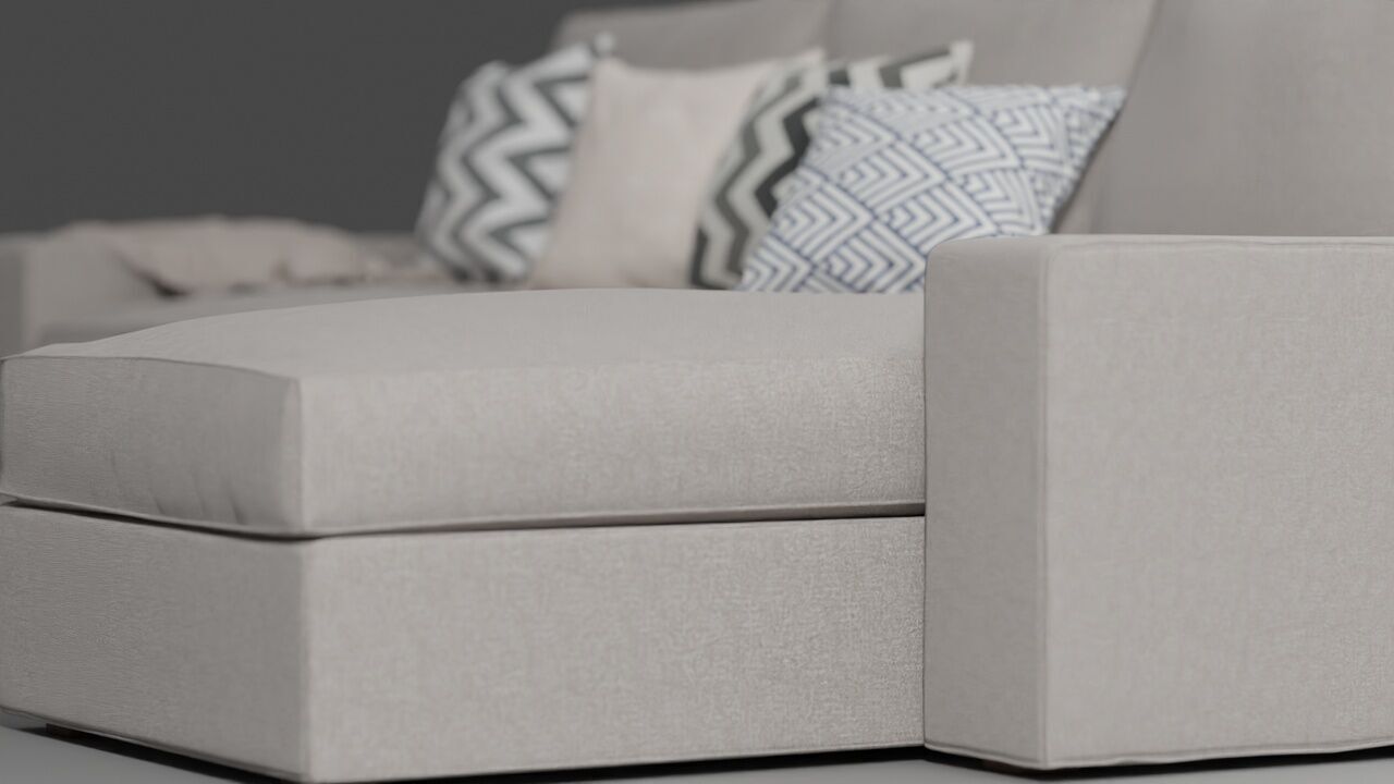 Sofa Kivik couch fabric and leather Low-poly 3D model_5