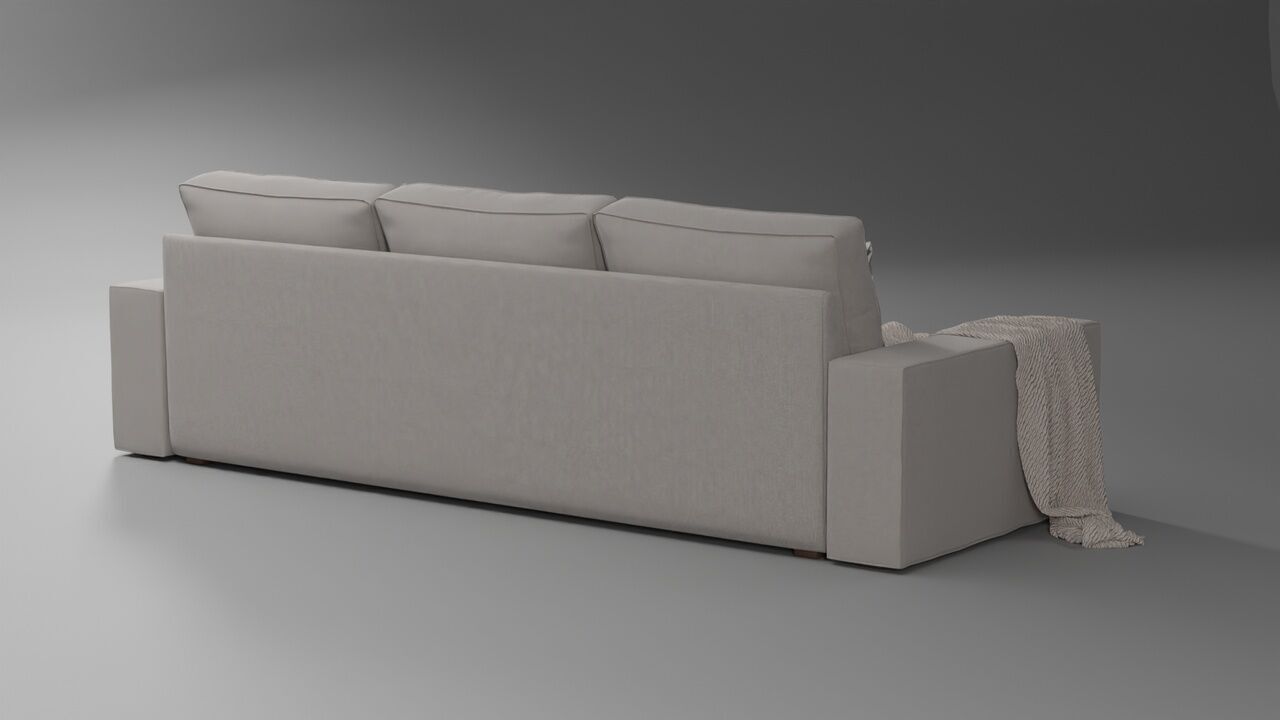Sofa Kivik couch fabric and leather Low-poly 3D model_3