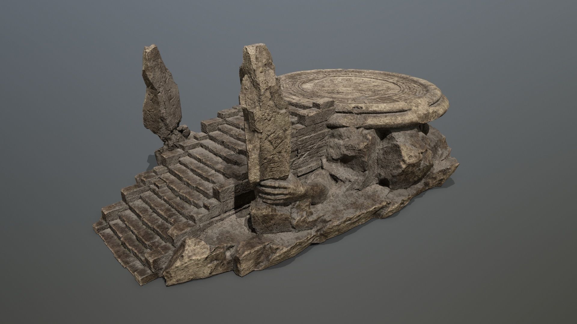 temple Low-poly 3D model_1