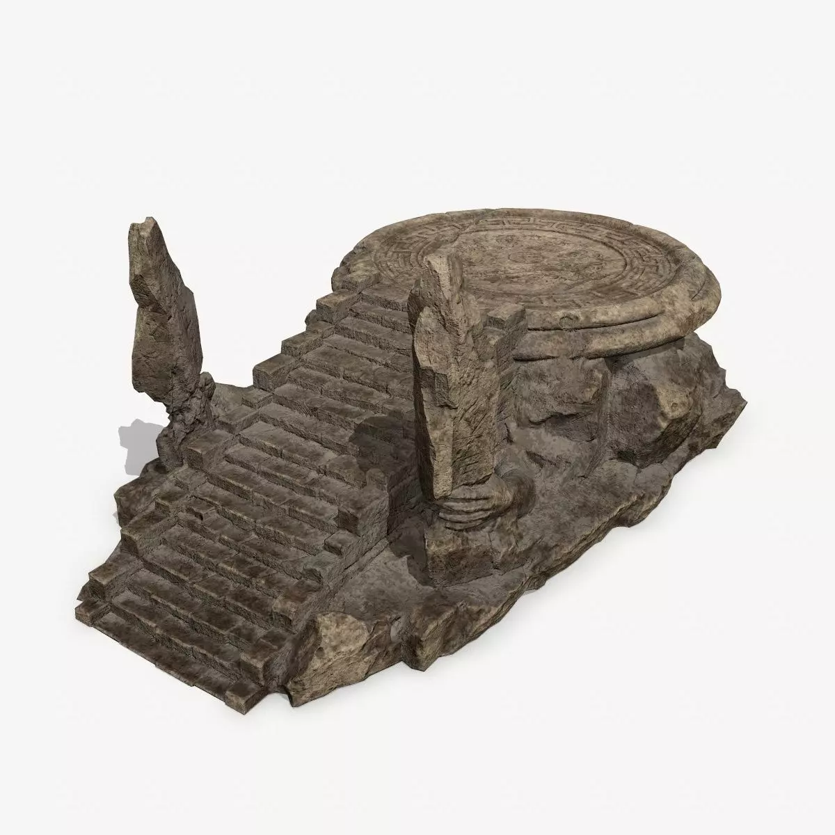 temple Low-poly 3D model_0