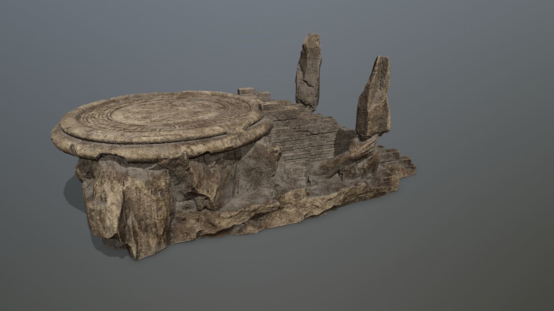 temple Low-poly 3D model_5