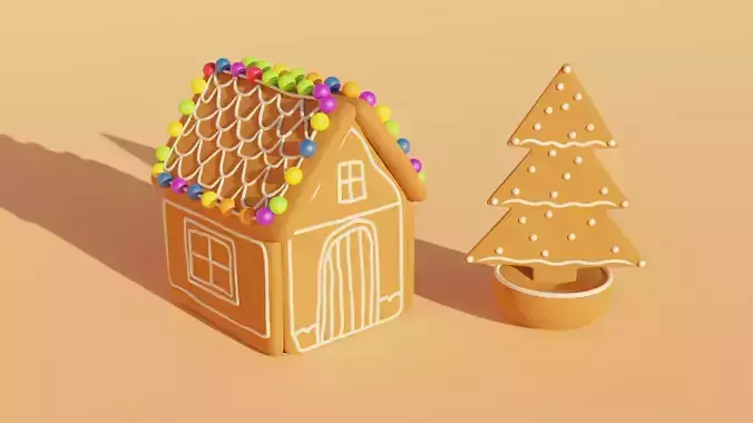 Gingerbread house 3D model