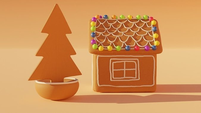 Gingerbread house 3D model 3D model 5