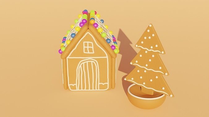 Gingerbread house 3D model 3D model 2