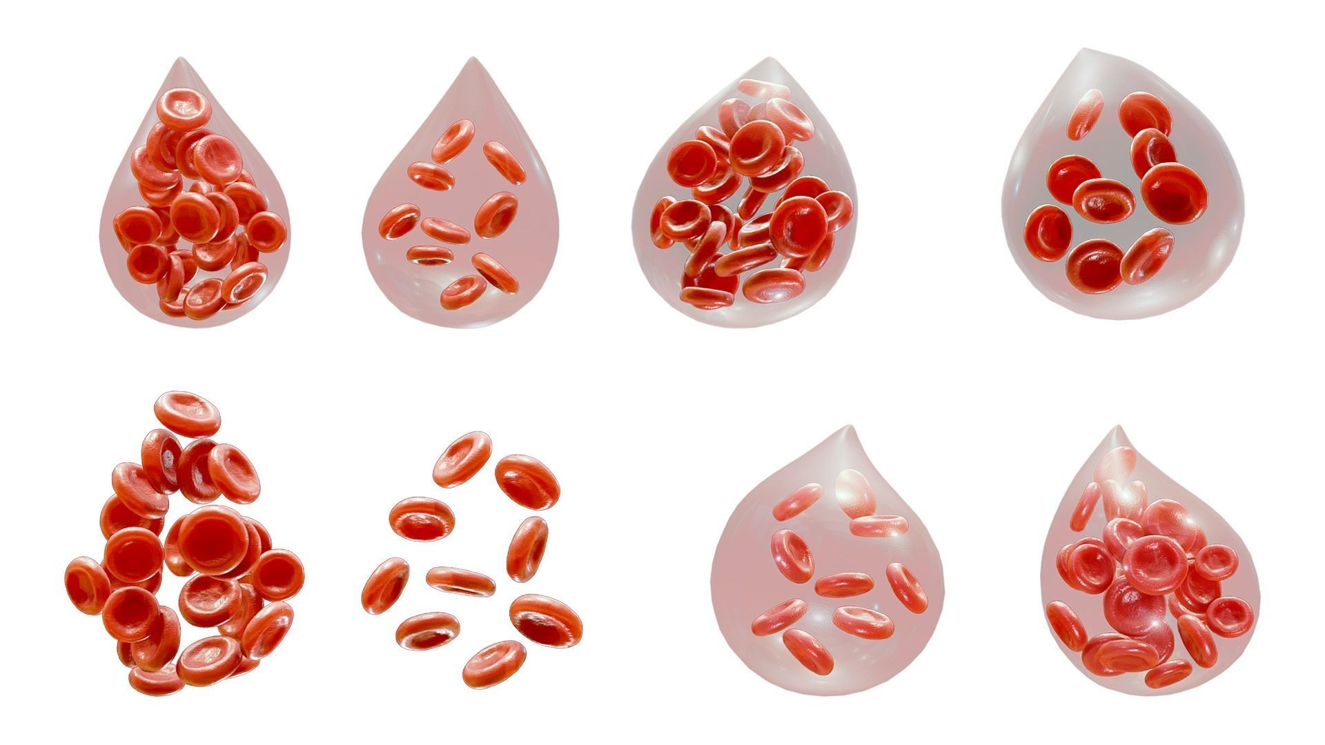 Normal Blood Cells vs Anemia 3D model_1