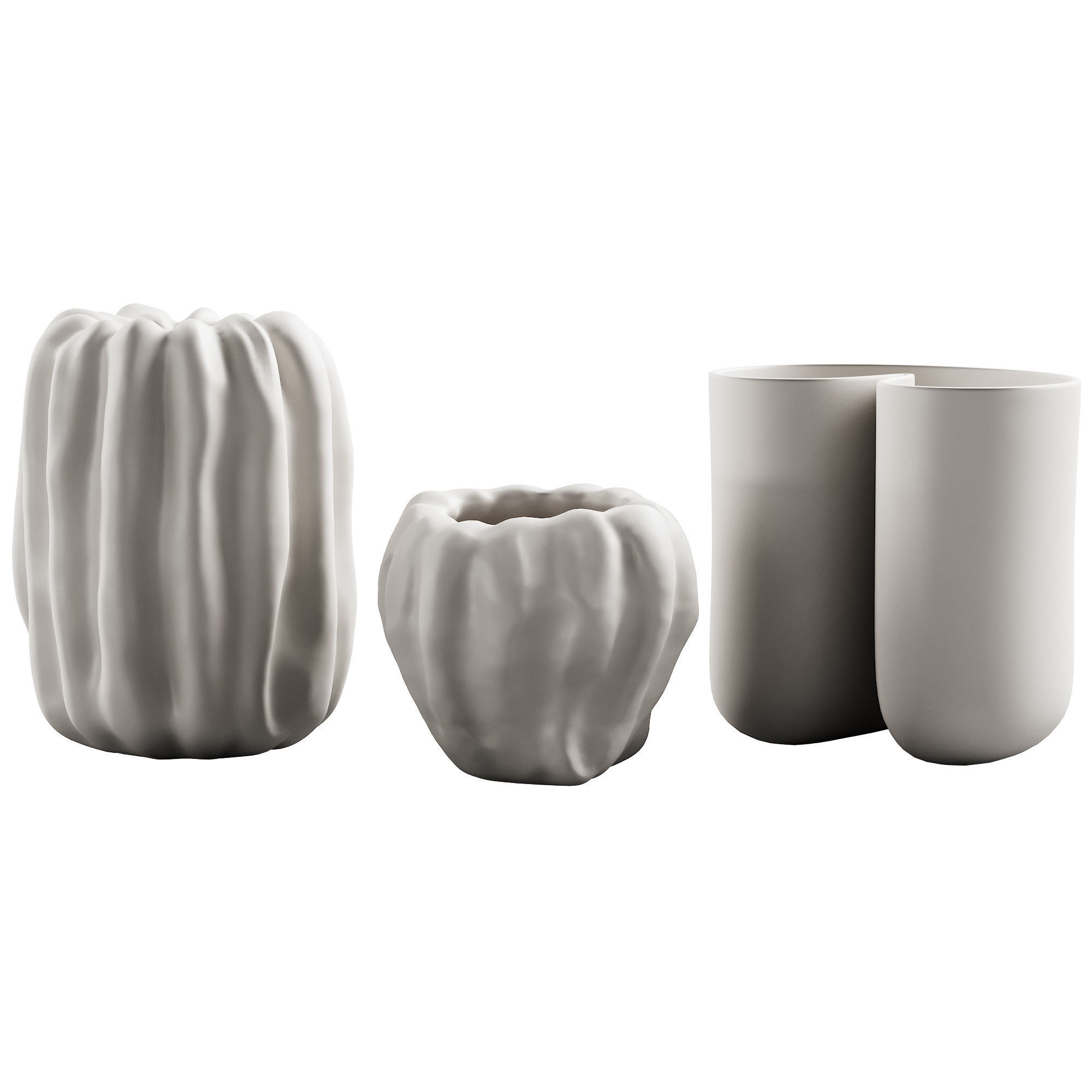 412 decorative vases and pots 07 deformed folded relief vase 06 3D model_3