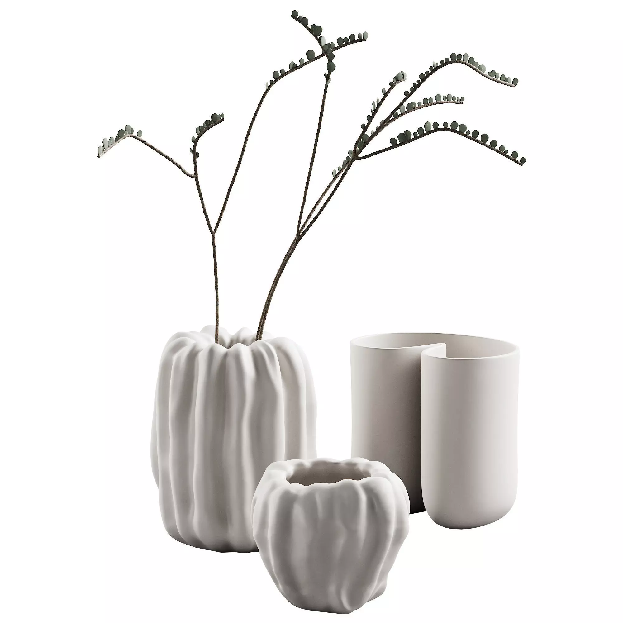 412 decorative vases and pots 07 deformed folded relief vase 06 3D model_0